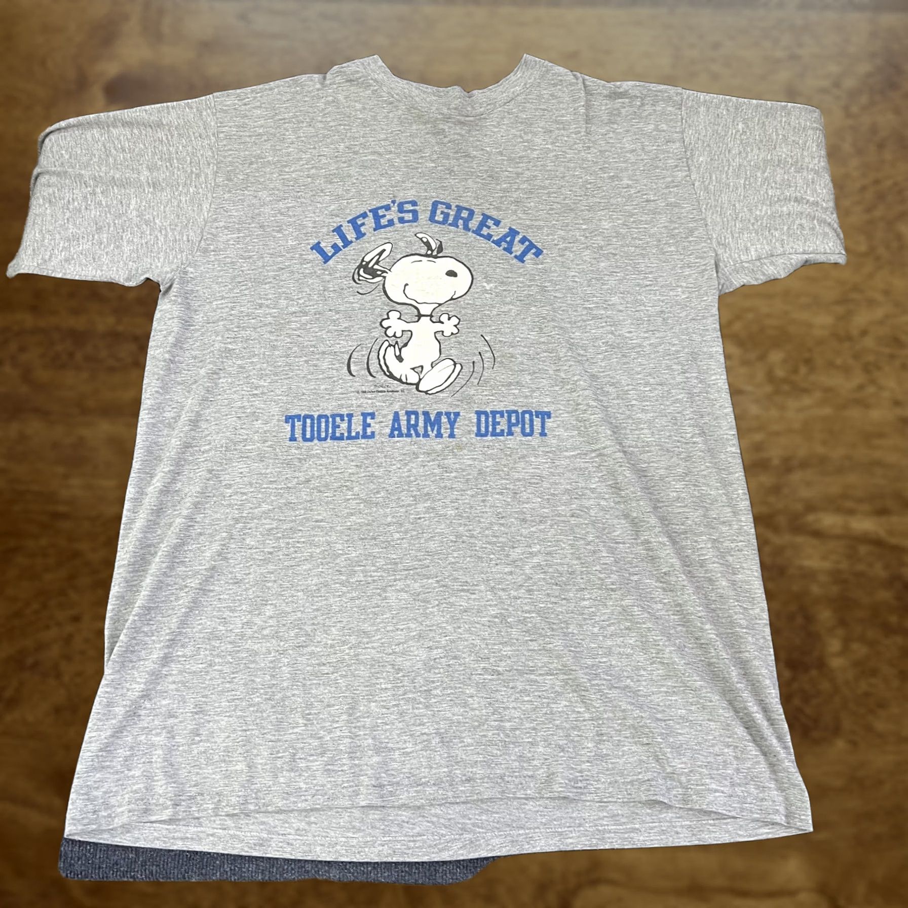 Peanuts Vintage Peanuts Snoopy Shirt Mens OS Sleep Gray Tooele Army Depot Tee Size US M / EU 48-50 / 2 - 1 Thumbnail