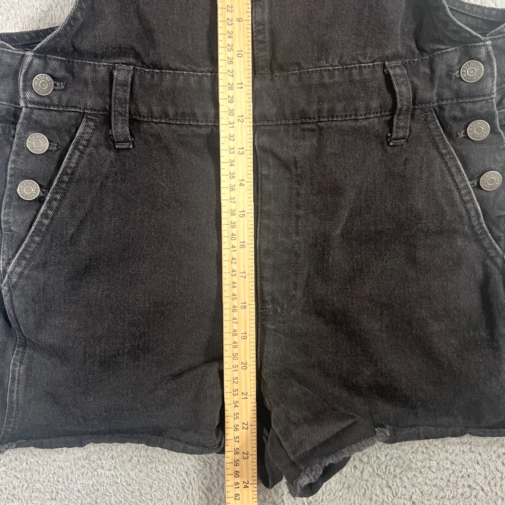 Madewell VINTAGE Madewell Women's Denim Overalls Shorts M Black 90s Adirondack Short Size 32" / US 10 / IT 46 - 3 Thumbnail