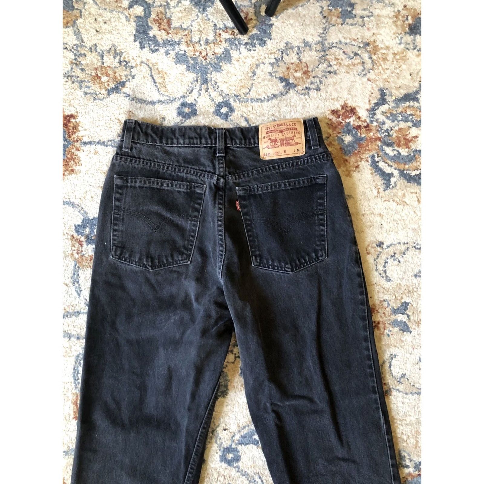 Levi's VINTAGE Levi's 512 Jeans Womens Size 10 Black Slim Fit Straight Leg 28x28 Regular - Blue Size 32" / US 10 / IT 46 - 7 Thumbnail