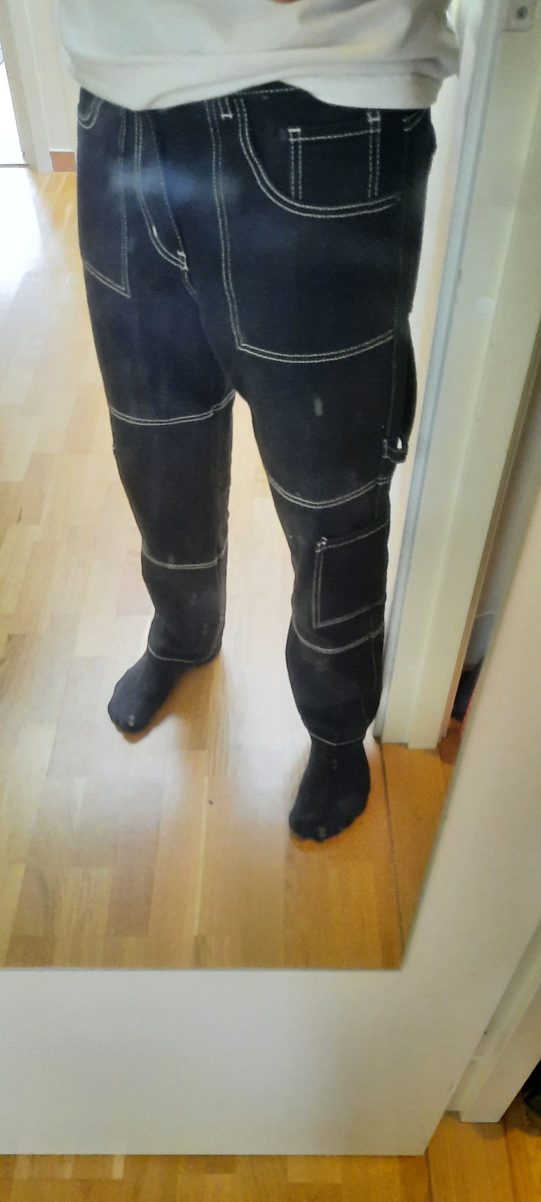 Vintage Black and white workwear carpenter pants Size US 32 / EU 48 - 4 Thumbnail