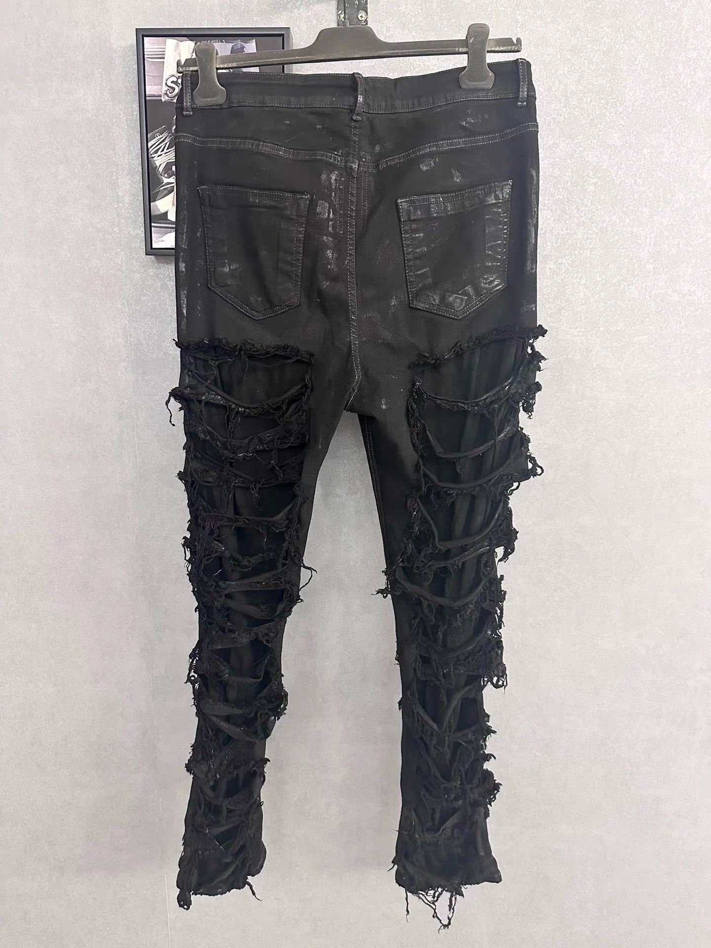 Rick Owens Rick Owens Waxed Distressed Jeans K34 Size US 33 - 2 Thumbnail