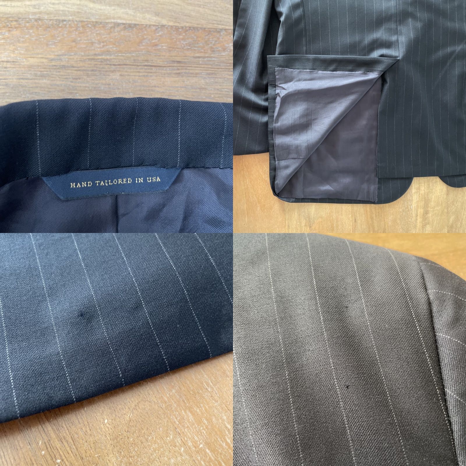 Brooks Brothers Brooks Brothers Blazer Black 42R Wool Pinstripe Notch Lapel Two-Button Single-Breasted Slim Regular Mens Jacket Suit Size 42R - 8 Thumbnail