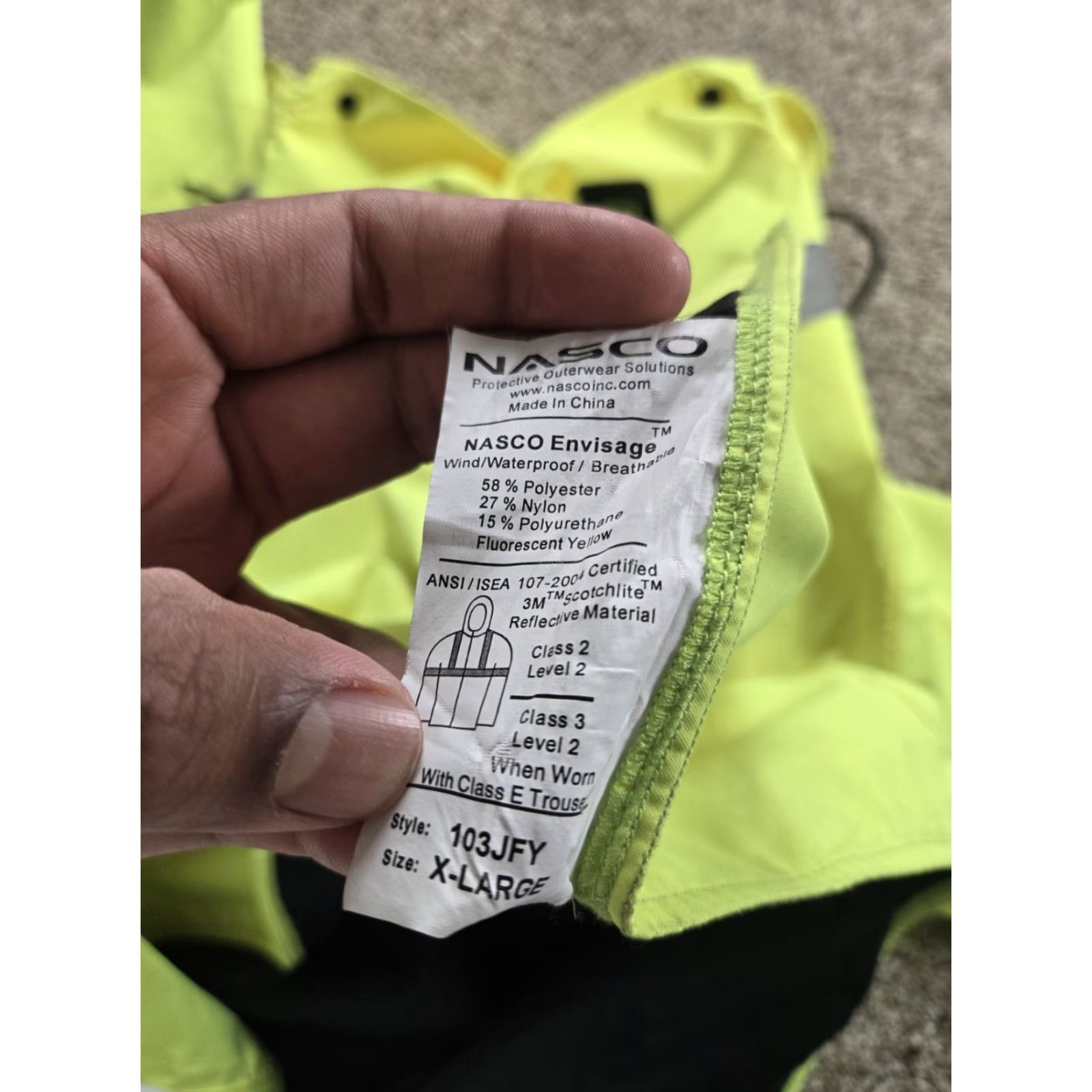 Rains VINTAGE Nasco Caltrans Rain Shell Jacket XL Mens Neon Full Zip Reflective Hi-Vis Yellow Jacket Mens XL Neon Hi-Vis 90s (if applicable) Size US XL / EU 56 / 4 - 7 Thumbnail