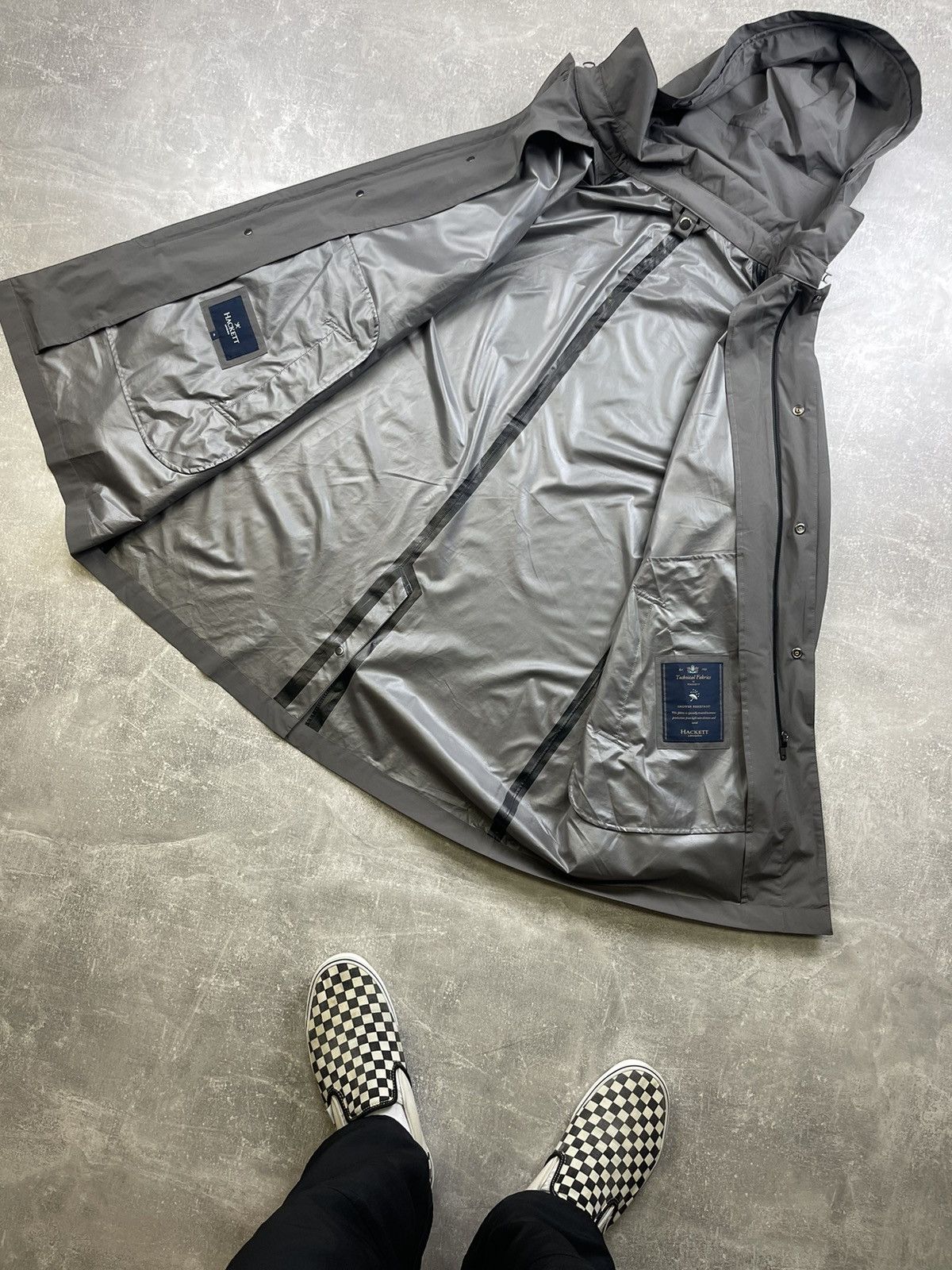 Hackett Hackett London Shower Resistant Hooded Zip Button Rain Coat Size US XL / EU 56 / 4 - 10 Thumbnail