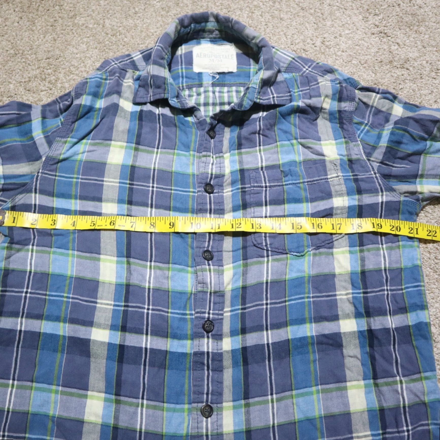 Aeropostale Aeropostale Shirt Plaid Long Sleeve Button-Down, Blue, Size M, Women, Fall Pattern Cotton Size M / US 6-8 / IT 42-44 - 4 Thumbnail