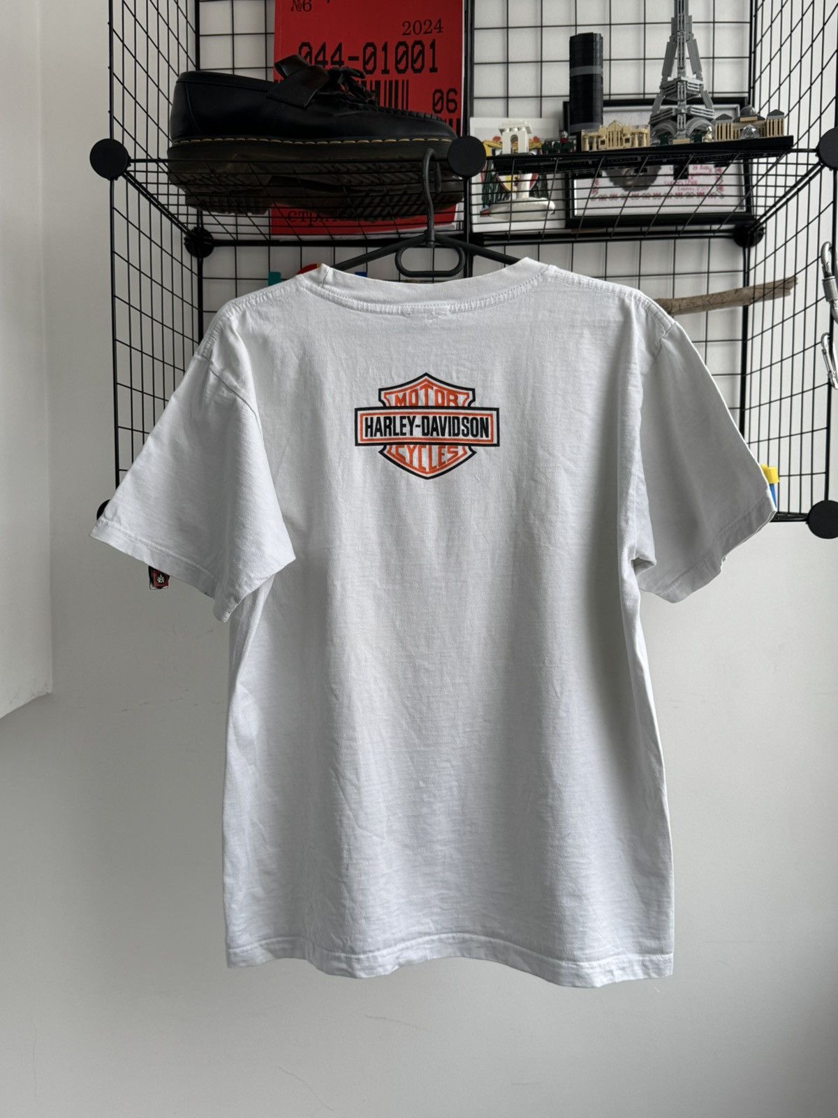 Harley Davidson 🔥Vintage Harley Davidson Fire White T-shirt Size US L / EU 52-54 / 3 - 3 Thumbnail