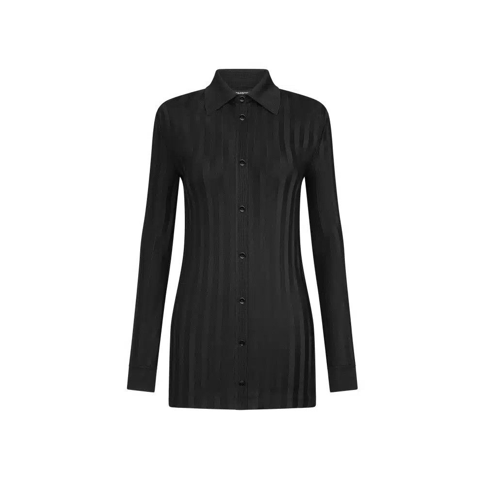 Tom Ford o1loc1c0326 CAK377 Viscose Cardigan Shirt in Black Size XS / US 0-2 / IT 36-38 - 1 Thumbnail