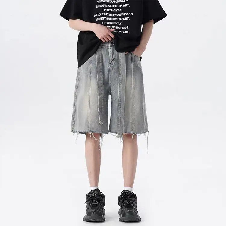 Designer × Japanese Brand Washed Vintage Style Casual Loose Fit Denim Shorts Size US 30 / EU 46 - 3 Thumbnail