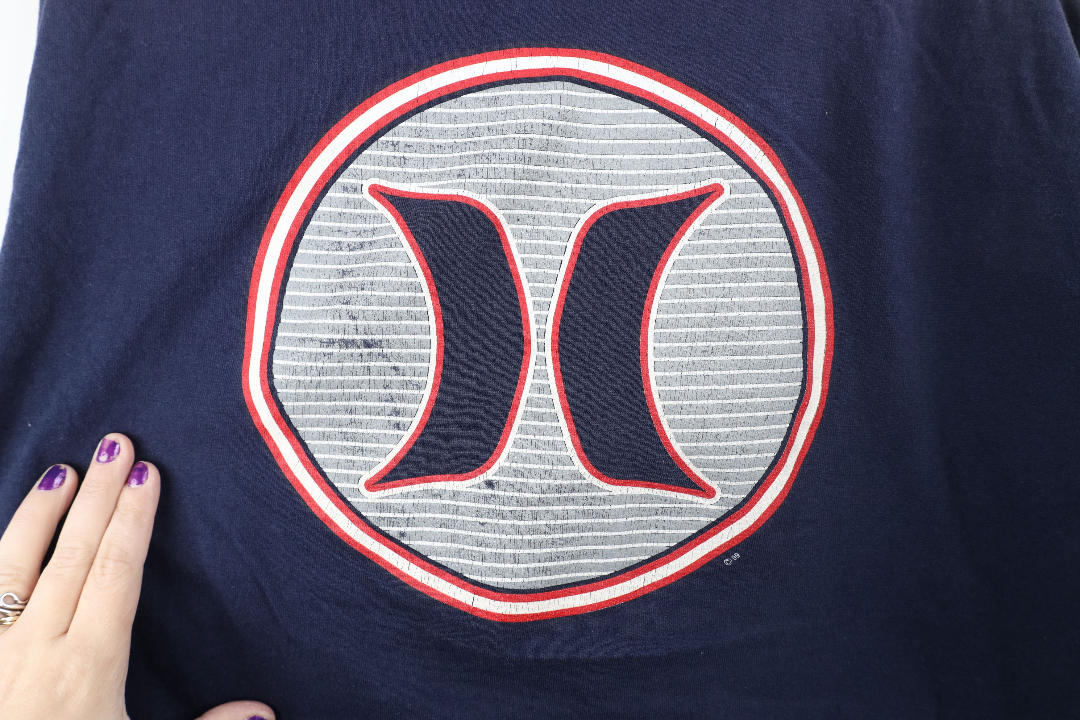 Hurley × Vintage Vintage 90s Hurley Surfing Out Double Sided T-Shirt Blue USA Size US L / EU 52-54 / 3 - 7 Thumbnail