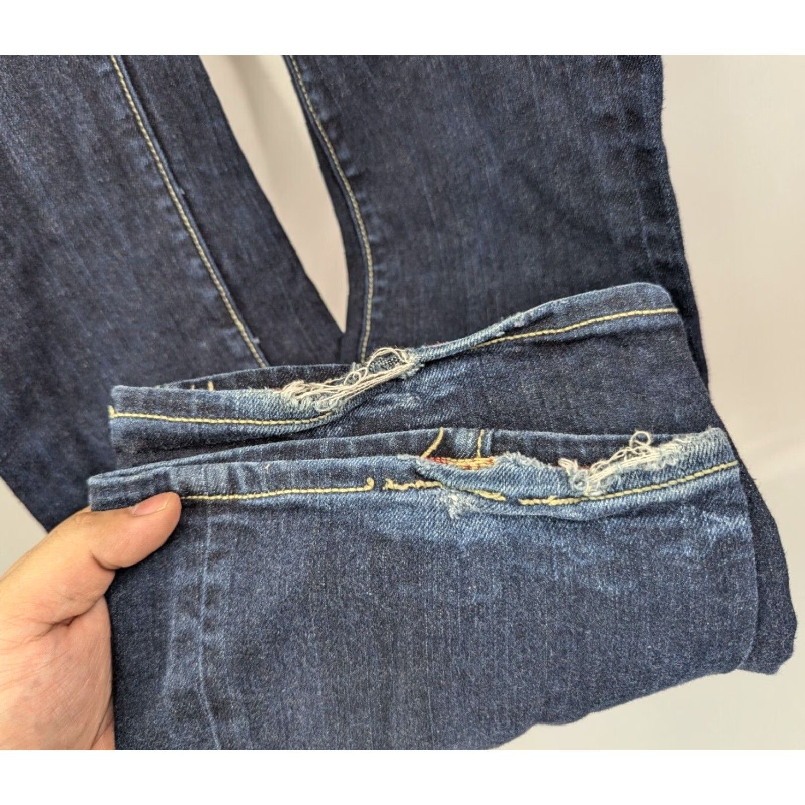 Hard Tail VINTAGE Hard Tail Cathy Flared Jeans Womens 26 Blue Denim Low Rise Y2K Style Made In USA Size 26" / US 2 / IT 38 - 3 Thumbnail