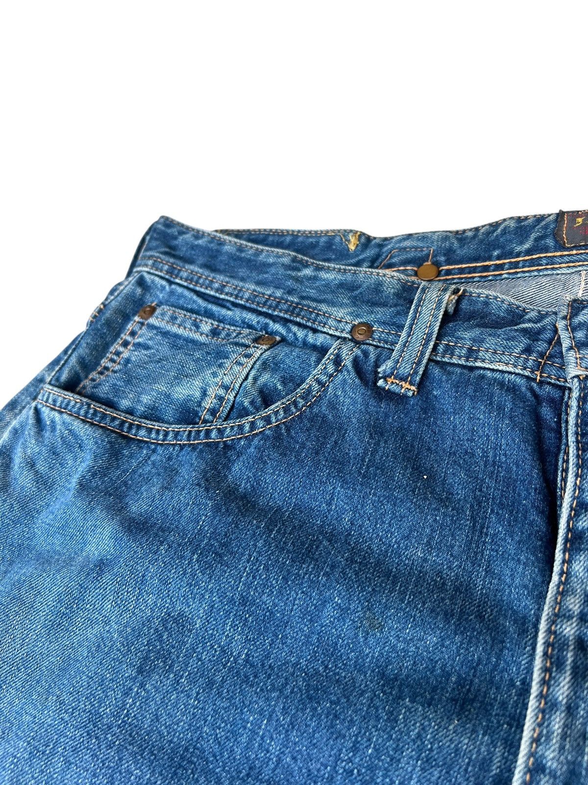 Lee × Vintage 90s Lee Cowboy Union Made Mud Denim Selvedge Jeans Size US 36 / EU 52 - 14 Thumbnail