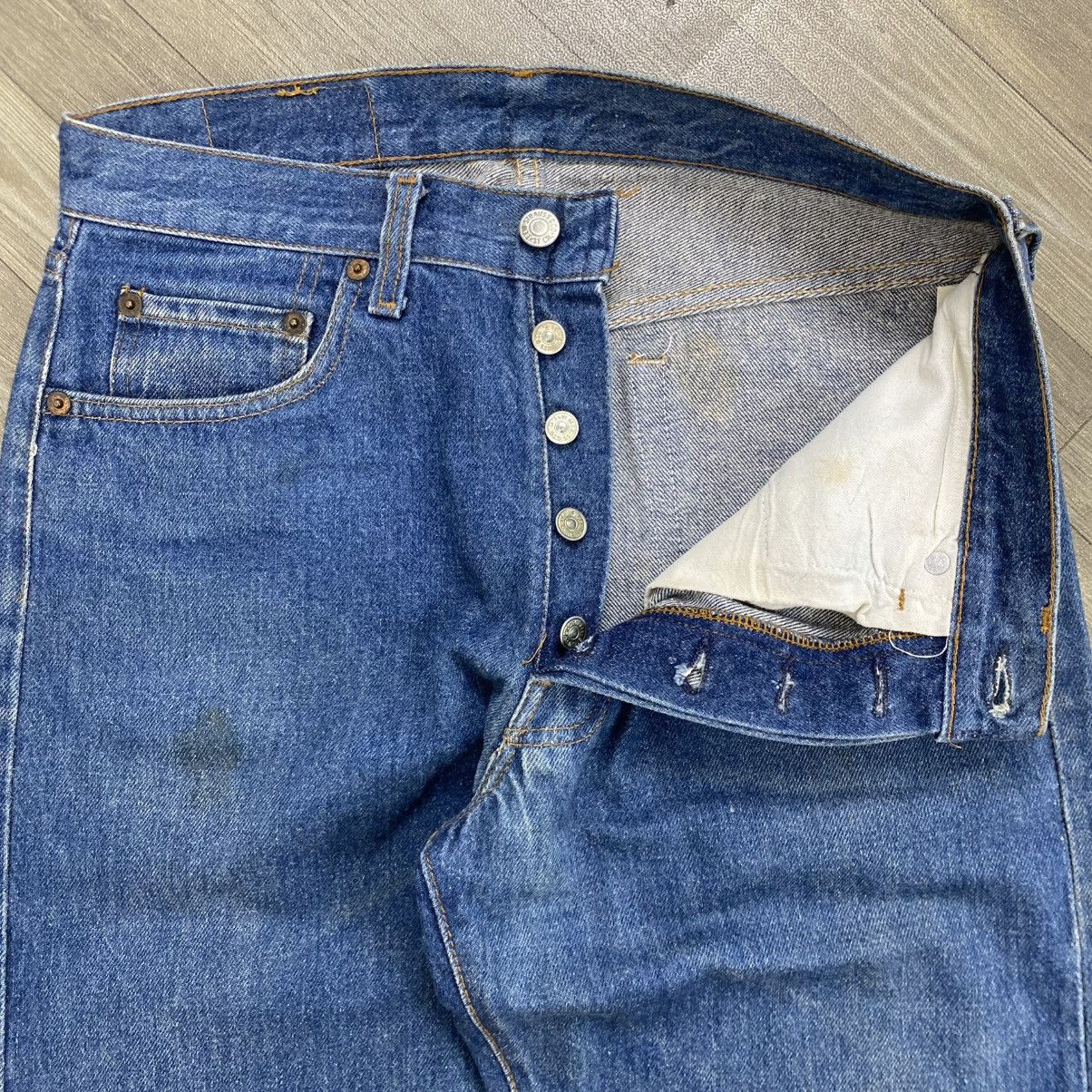 Levi's Vintage Clothing 🇺🇸1970s Vintage Levis 501 30x36 Straight Leg Faded Jeans Size US 30 / EU 46 - 4 Thumbnail