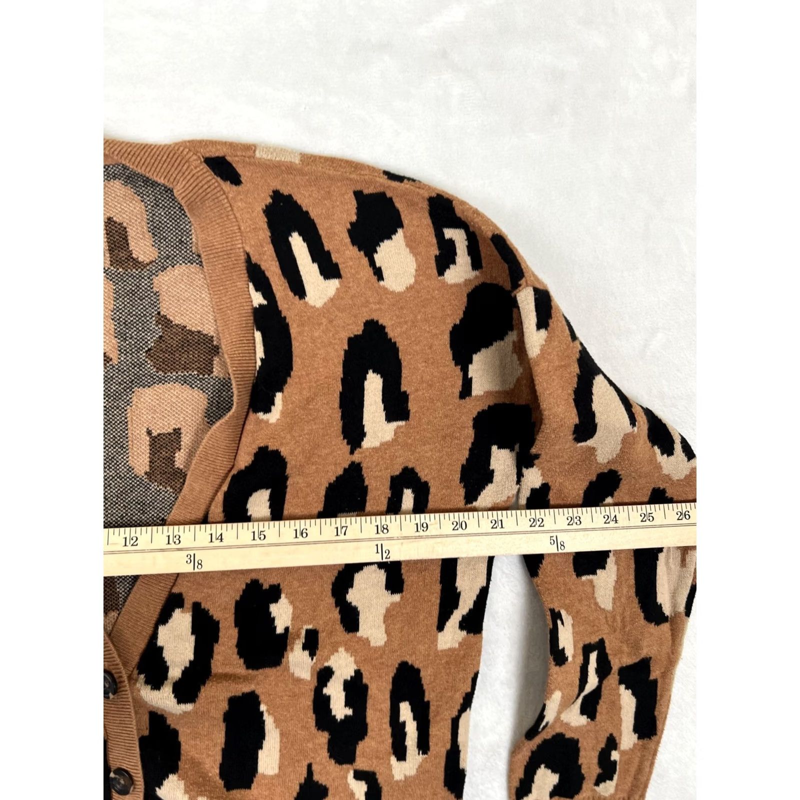 Mossimo VINTAGE Mossimo Supply Co. Sweater Womens XL Brown Leopard Print Cardigan Knit Size XL / US 12-14 / IT 48-50 - 4 Thumbnail