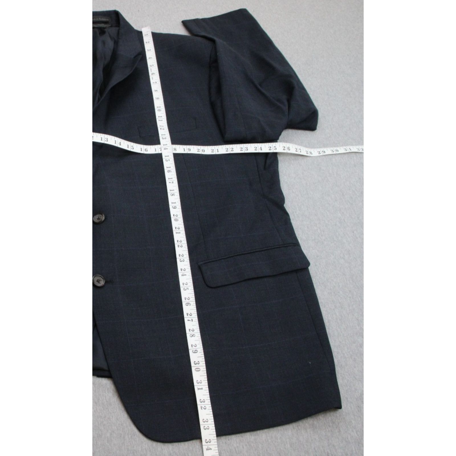 Lauren Ralph Lauren Lauren Ralph Lauren Blazer Men 50R Navy Blue Windowpane Wool Size 50R - 8 Thumbnail