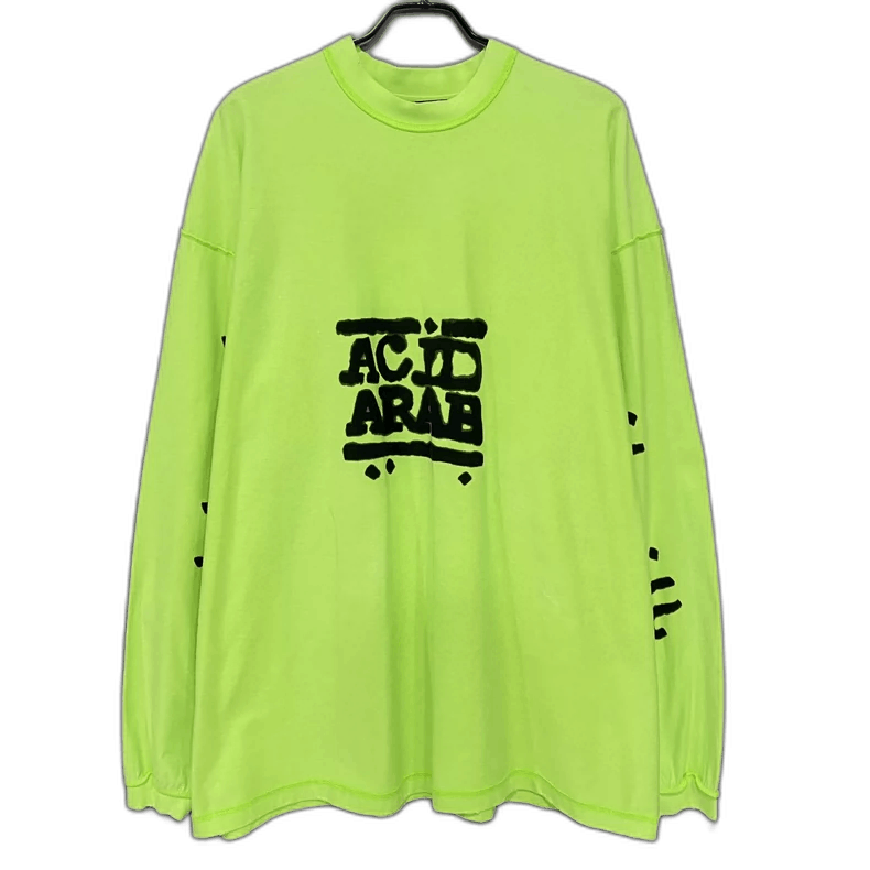 Balenciaga Fluorescent Green Logo Long Sleeve Top Size S / US 4 / IT 40 - 1 Thumbnail