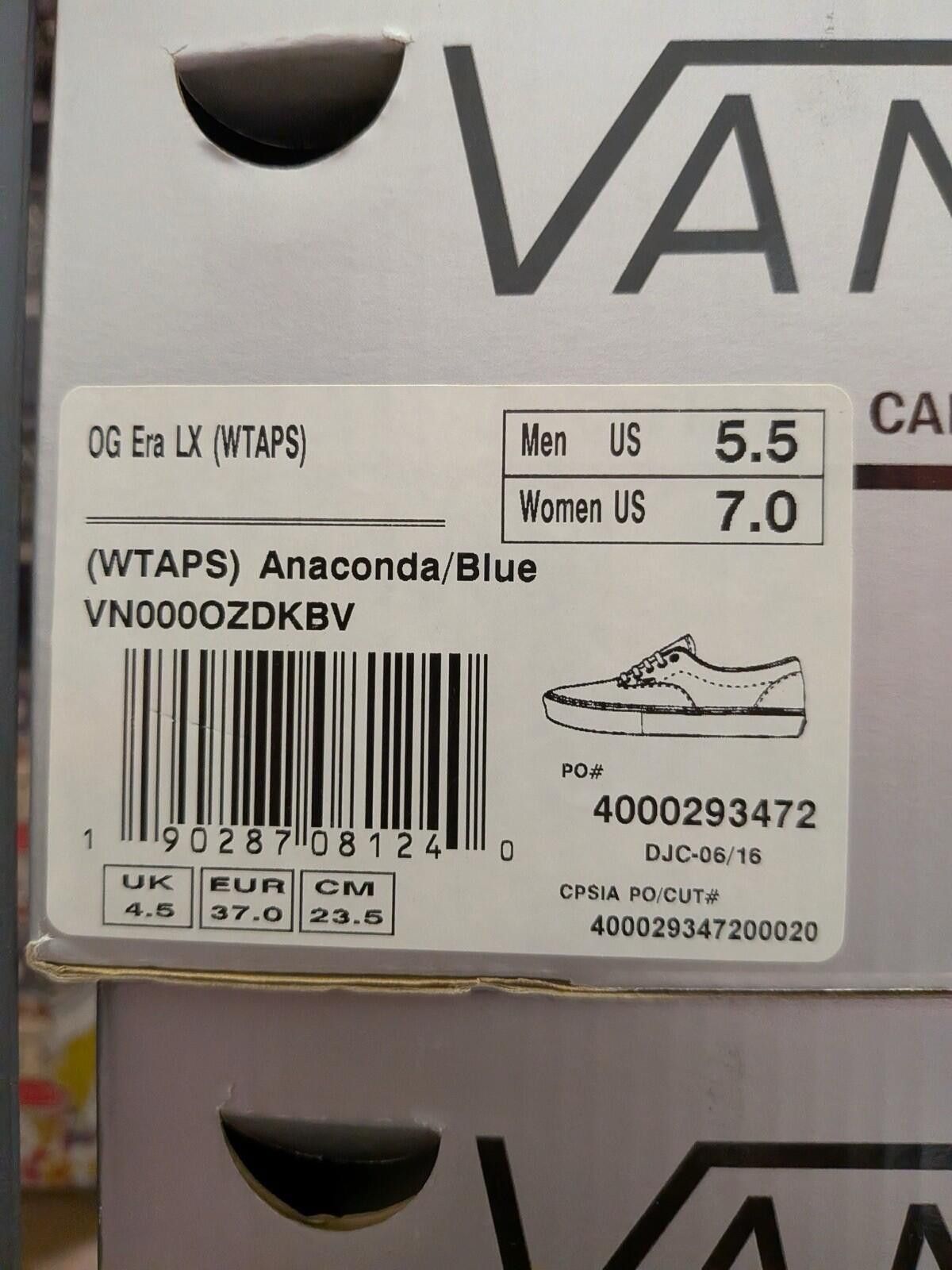 Vans Vans x WTAPS OG Era LX Anaconda Blue US5.5 Size US 5.5 / EU 38 - 7 Thumbnail