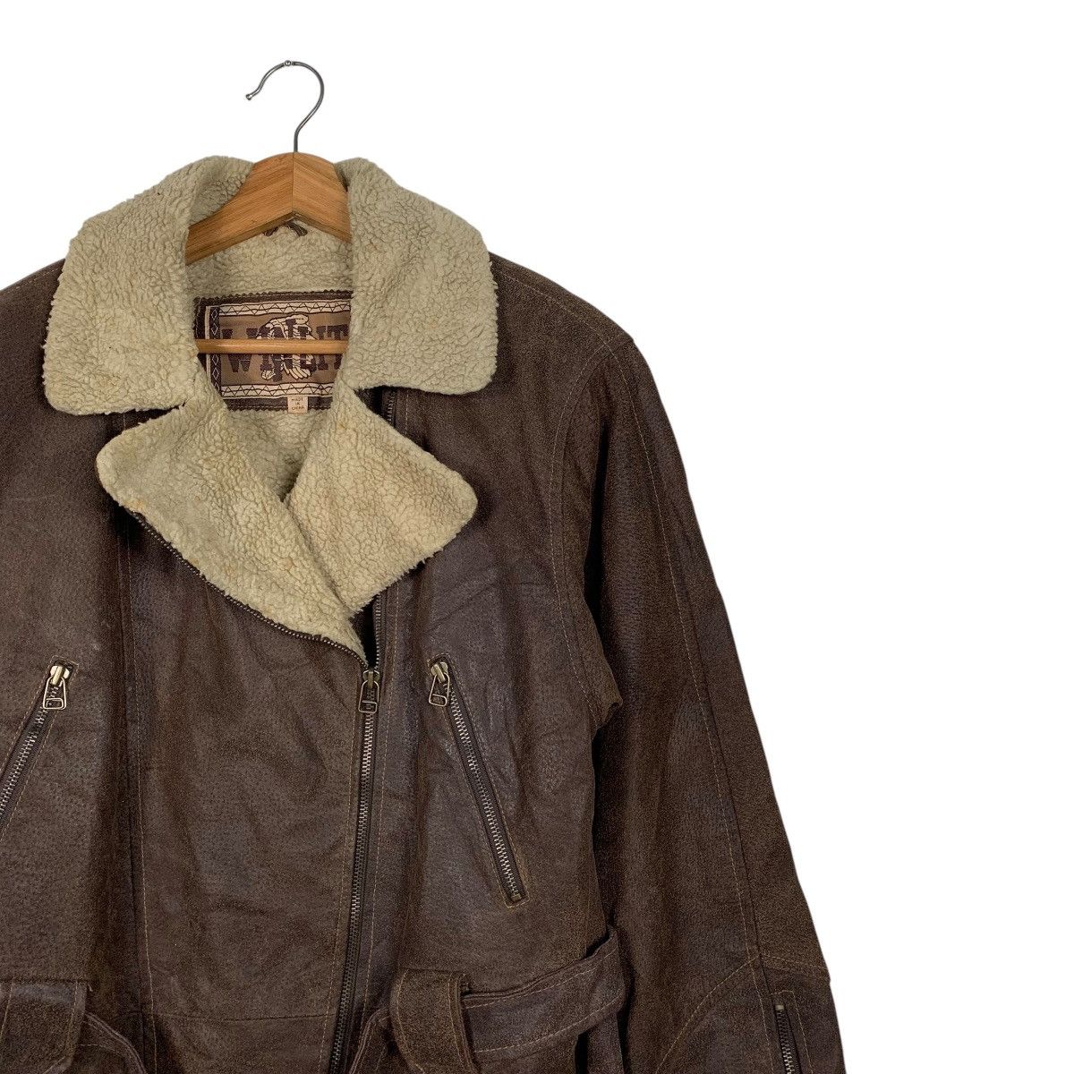 Japanese Brand Vintage Japanese Brand Winlit Shearling Leather Jacket Size US S / EU 44-46 / 1 - 5 Thumbnail