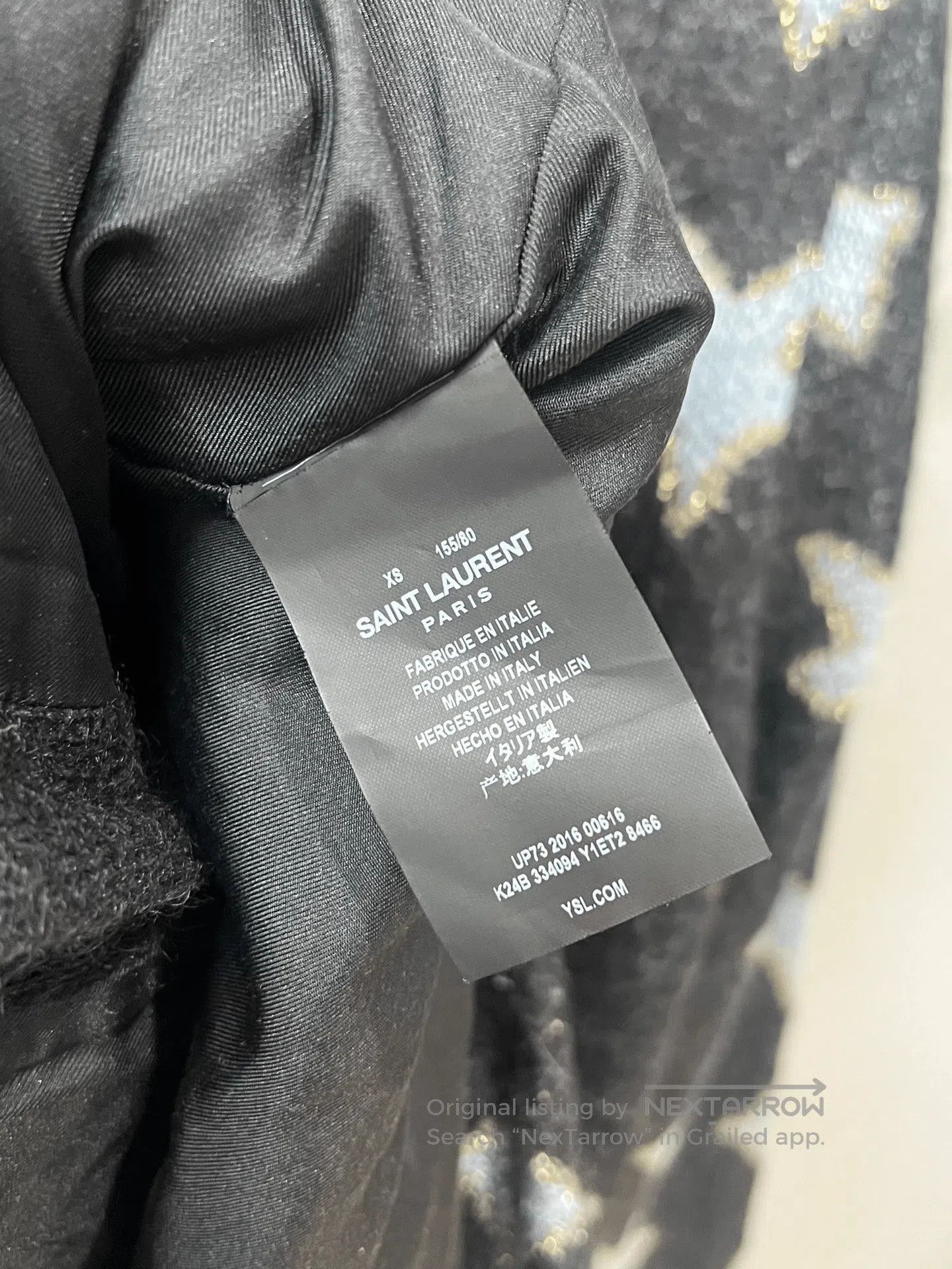 Saint Laurent Paris Slp Black Blue Star Cardigan. Size XS / US 0-2 / IT 36-38 - 3 Thumbnail