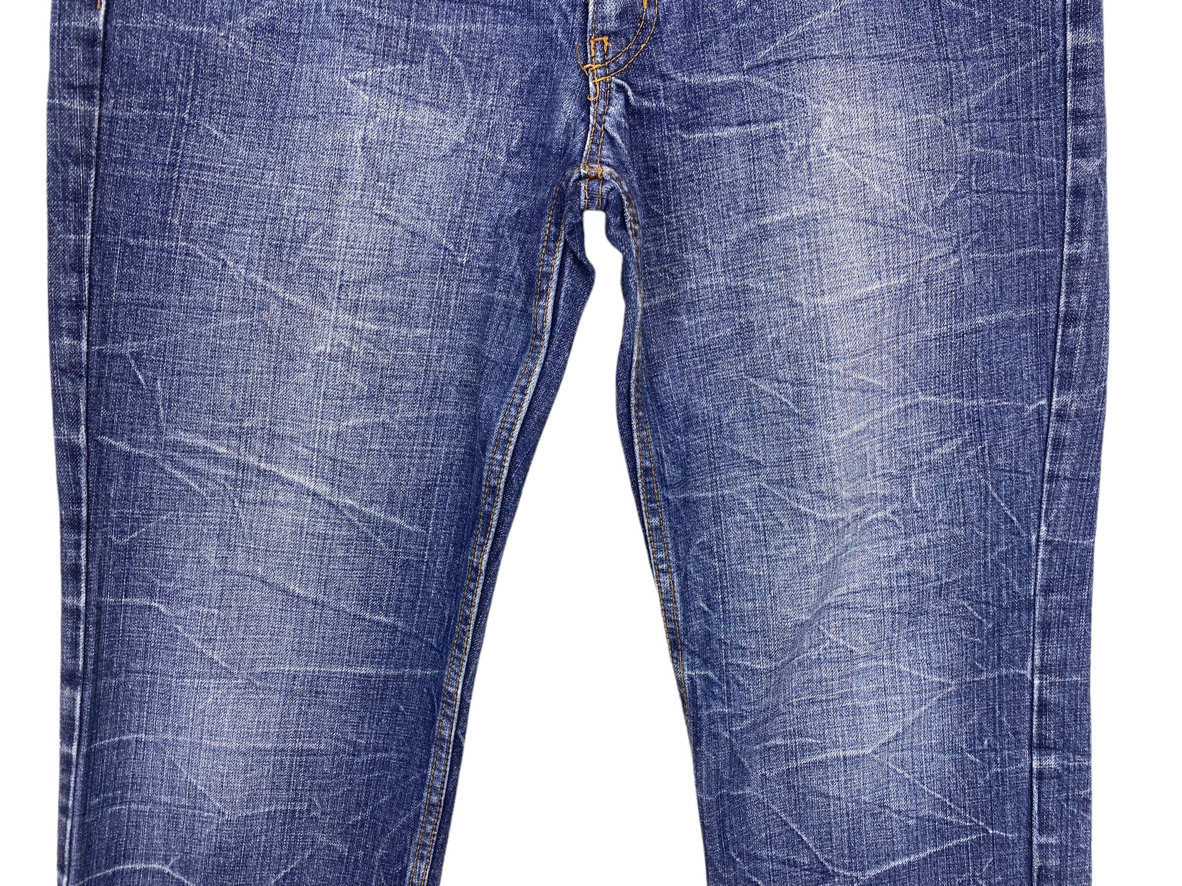 Japanese Brand Nylaus Distressed Buckle Back Denim Goth Punk Jeans Size US 31 - 4 Thumbnail