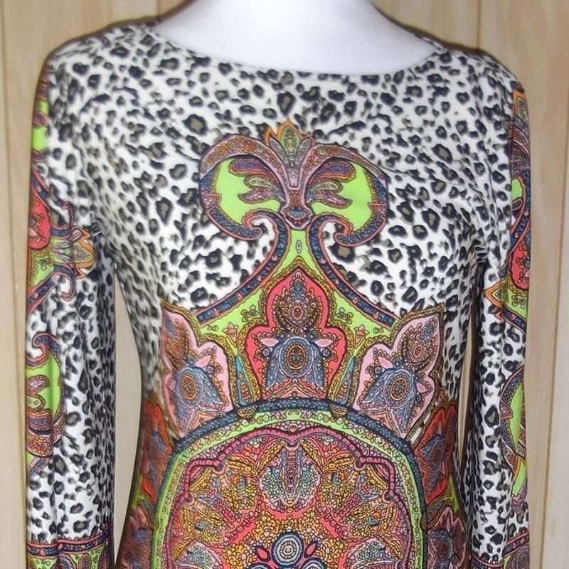 Other London Times Animal Artsy 3/4 Sleeve Bodycon Sheath Dress 8P Size M / US 6-8 / IT 42-44 - 5 Thumbnail