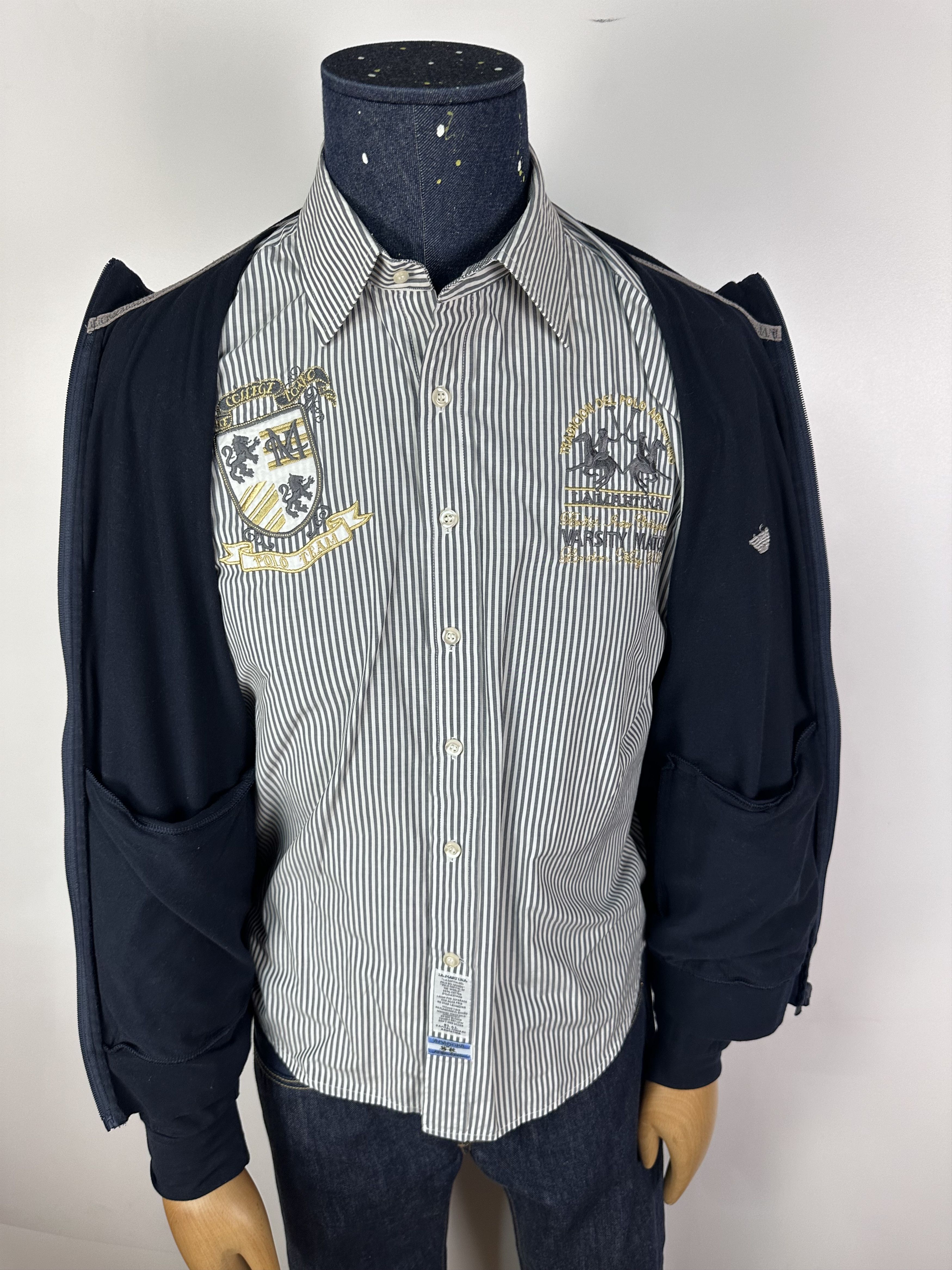 Emporio Armani Emporio Armani Full Zip Sweater Cotton Pullover Blue Size L Size US L / EU 52-54 / 3 - 11 Thumbnail