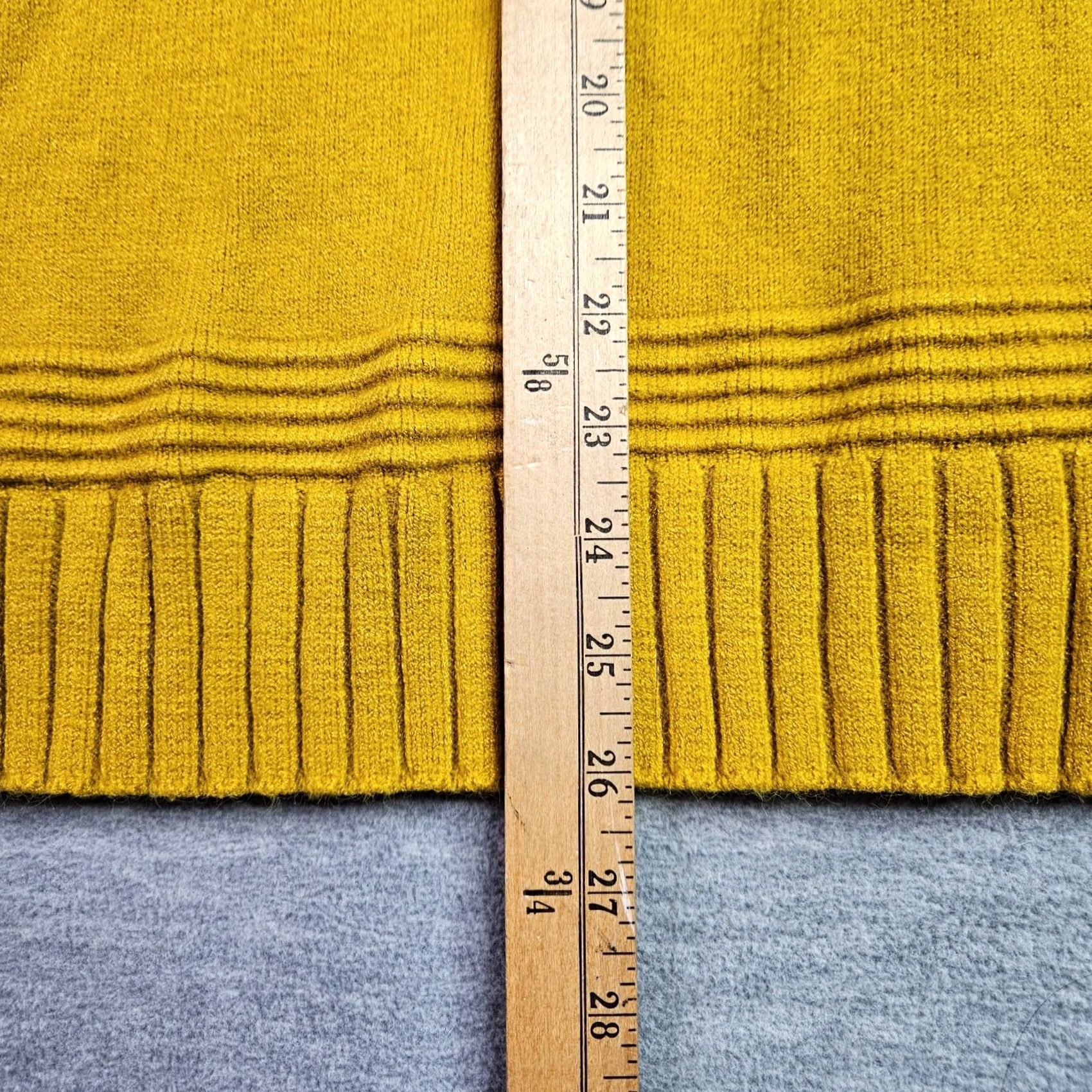 Anthropologie Anthropologie Women's XS Mustard Mock Neck Cardigan Knit Button Shoulder Sweater Size XS / US 0-2 / IT 36-38 - 4 Thumbnail