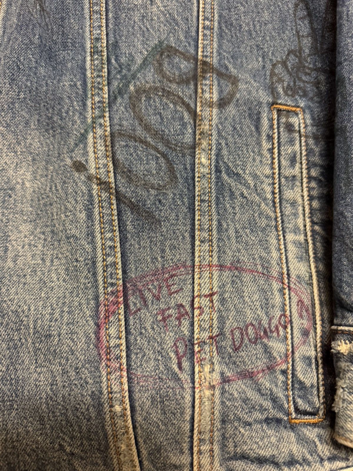 Balenciaga BALENCIAGA Scribble Oversized Denim Jacket Size US M / EU 48-50 / 2 - 18 Thumbnail