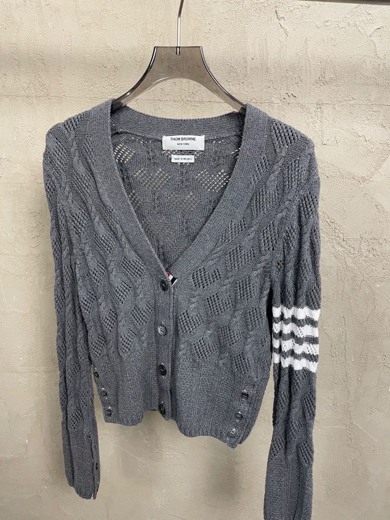 Thom Browne Thom Browne Gray knit cardigan Size XS / US 0-2 / IT 36-38 - 3 Thumbnail