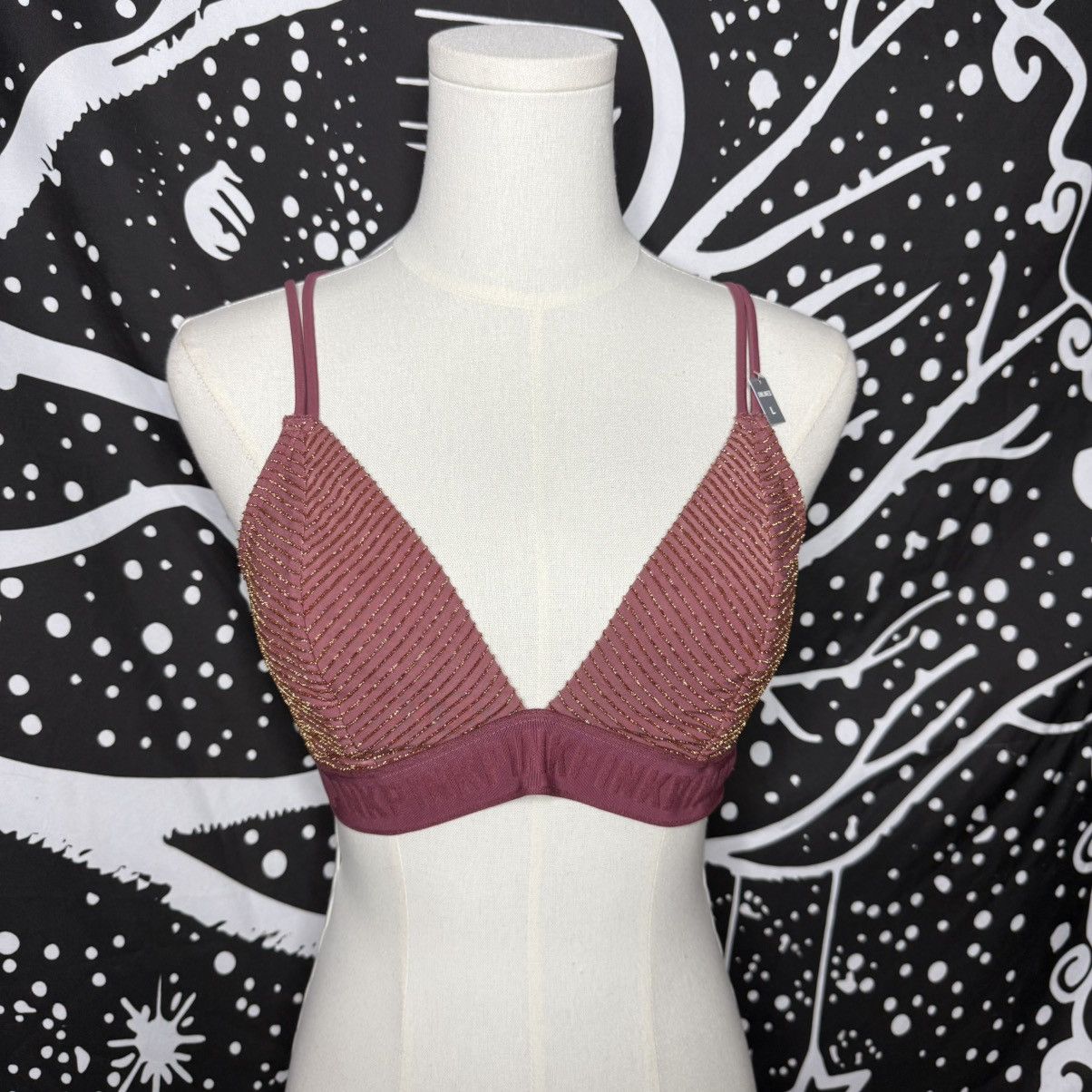 Victoria's Secret PINK Victoria's Secret Dusty Rose Beaded Bralette Sz L Size L / US 10 / IT 46 - 1 Thumbnail