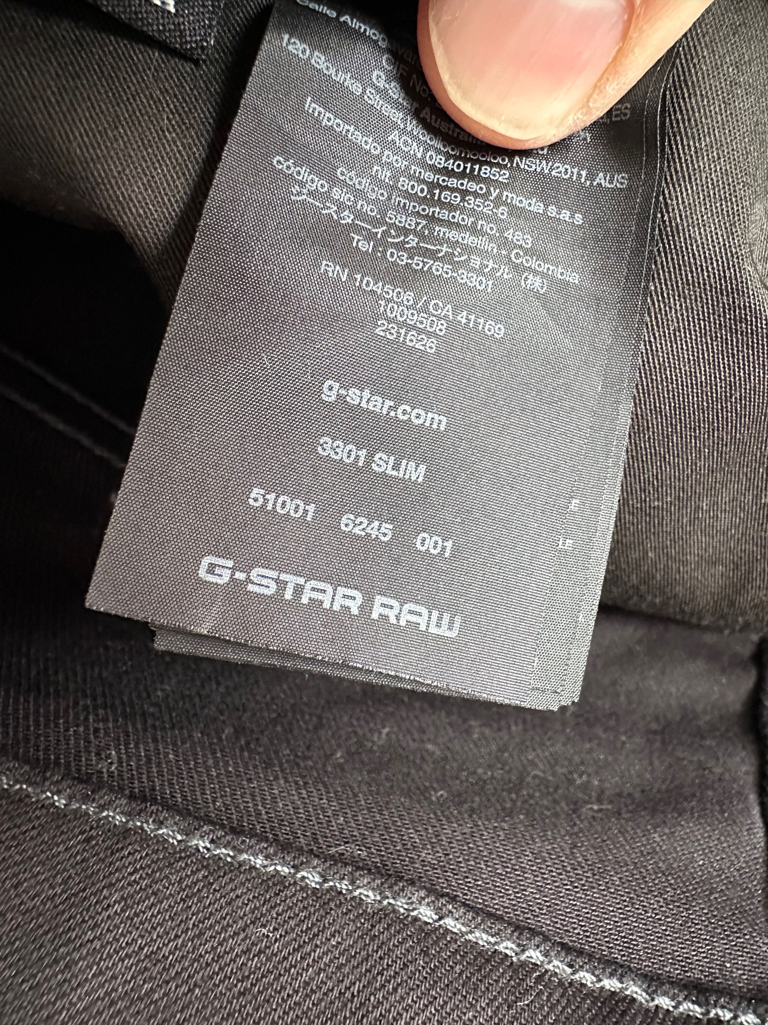 G-Star G-Star 3301 Slim Black Stretch denim jeans pants Size US 32 / EU 48 - 5 Thumbnail