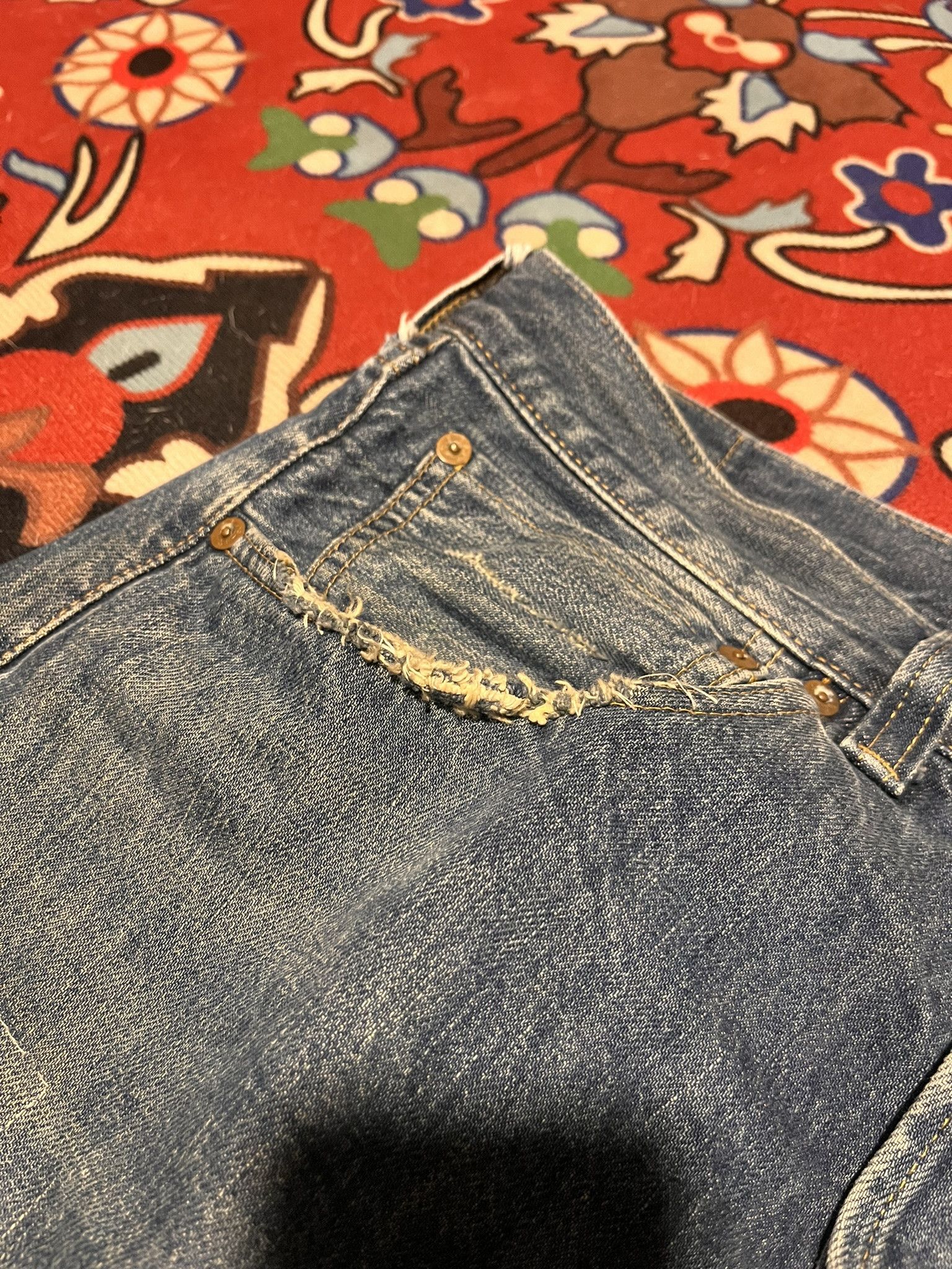LVC × Levi's Vintage Clothing LVC BigE 47501-0175 Levi's Vintage Clothing Damage Jeans Size US 34 / EU 50 - 2 Thumbnail