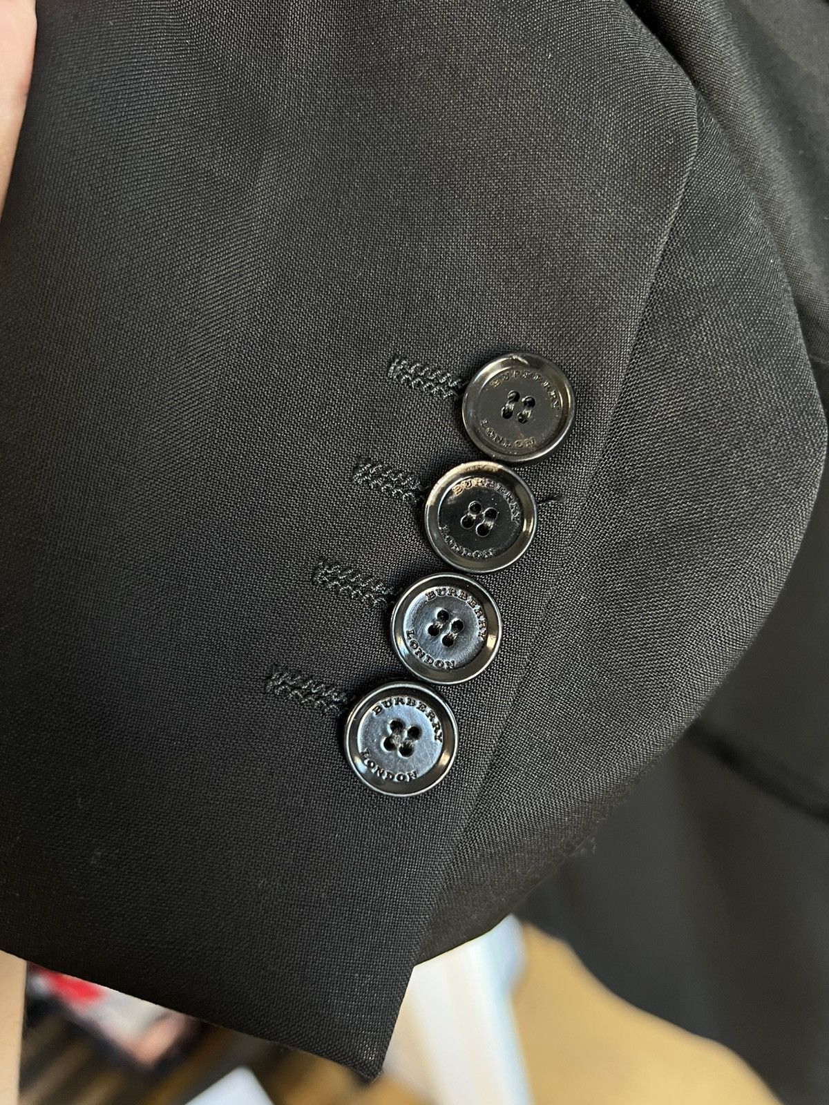 Burberry Burberry Blazer Wool Black Suit Jacket Size 52R - 10 Thumbnail