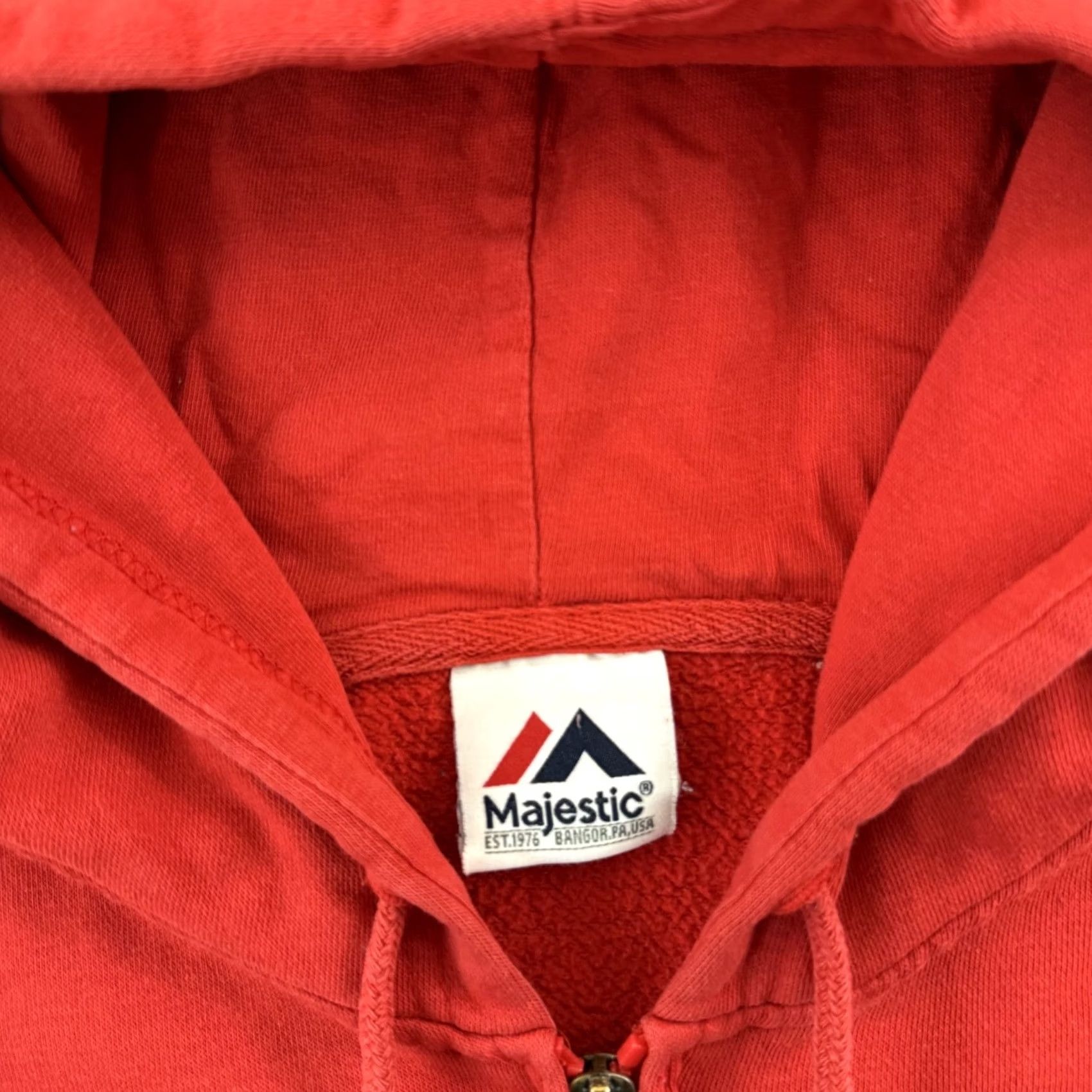 MLB VINTAGE Majestic Philadelphia Phillies Sweatshirt Hoodie Mens 2XL Red MLB Zip Hooded Crew Neck Fleece Cotton Blend Size US XXL / EU 58 / 5 - 7 Thumbnail