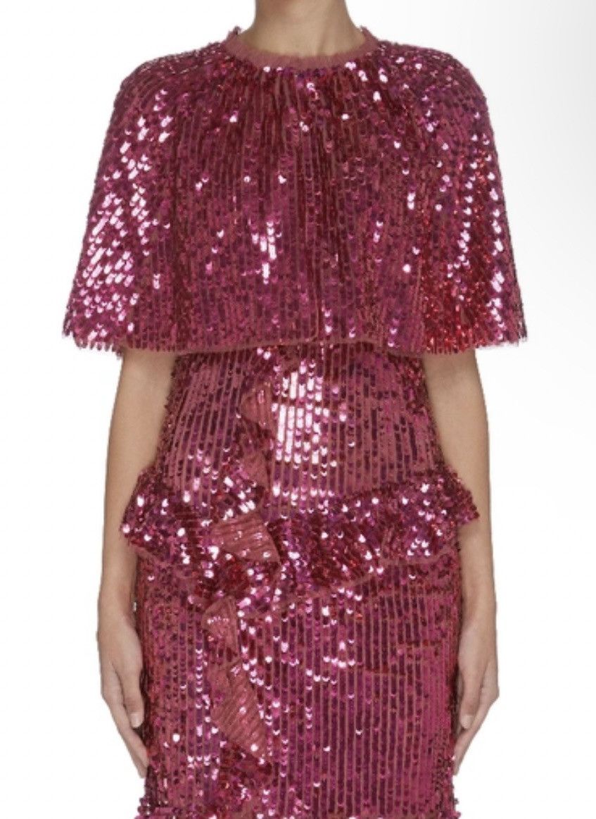 Other NEEDLE & THREAD Scarlett Sequin Cape In Red Size M/L Size L / US 10 / IT 46 - 1 Thumbnail