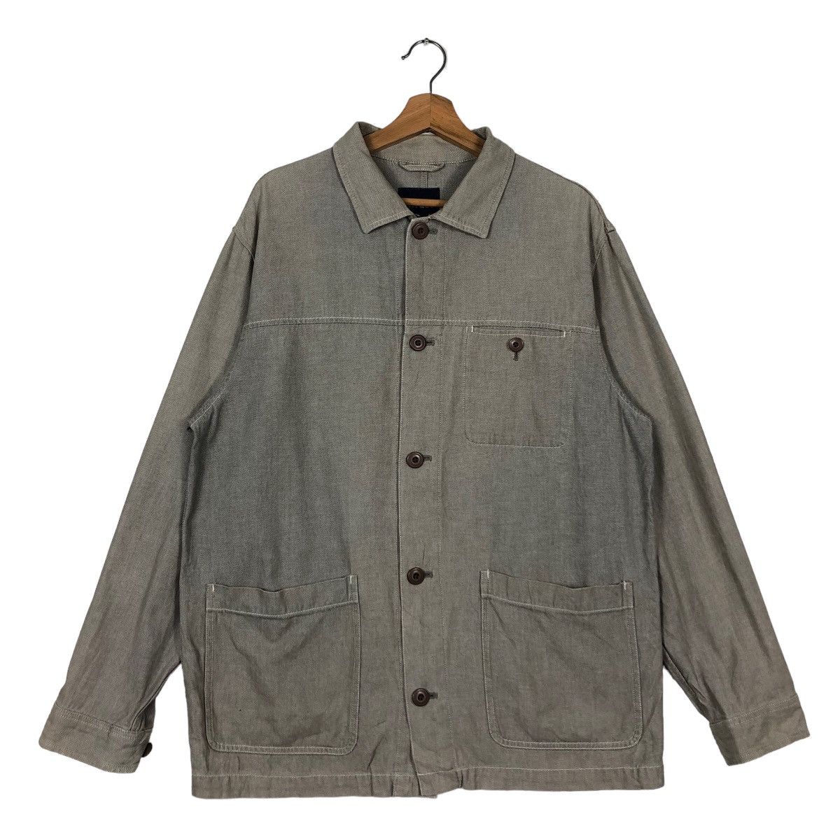 Japanese Brand 🔥90’s Hickory Chore Jacket Work Uniqlo Made in Japan Size US L / EU 52-54 / 3 - 1 Thumbnail