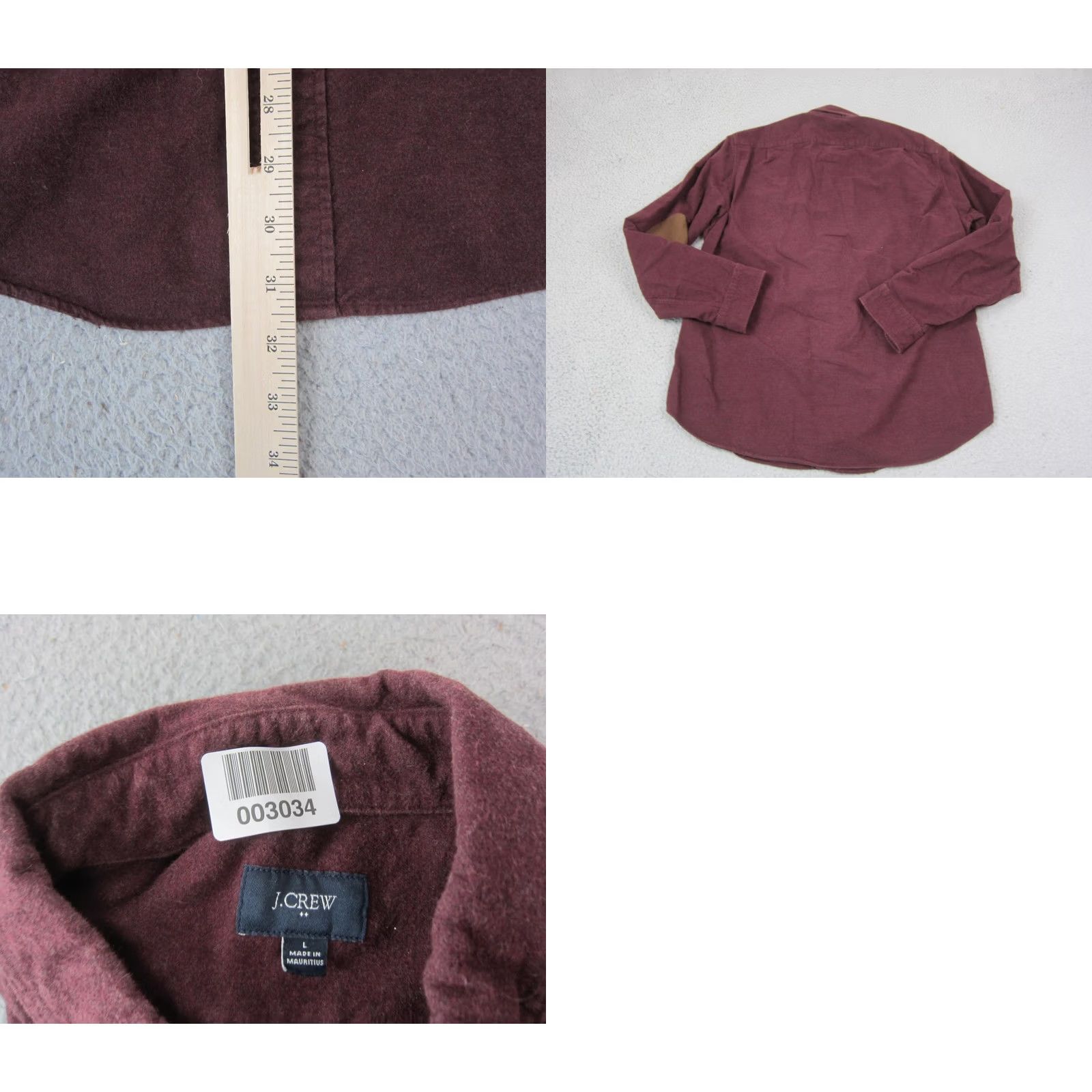J.Crew J.Crew Shirt Mens Large Red Chamois Flannel Button Down Elbow Patch Classic 90s Size US L / EU 52-54 / 3 - 8 Thumbnail