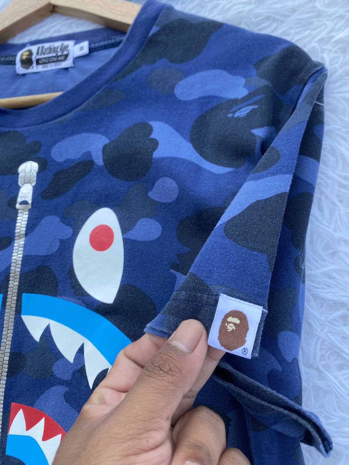 Bape Rare BAPE Shark Camo Blue Tshirt Size US M / EU 48-50 / 2 - 7 Thumbnail