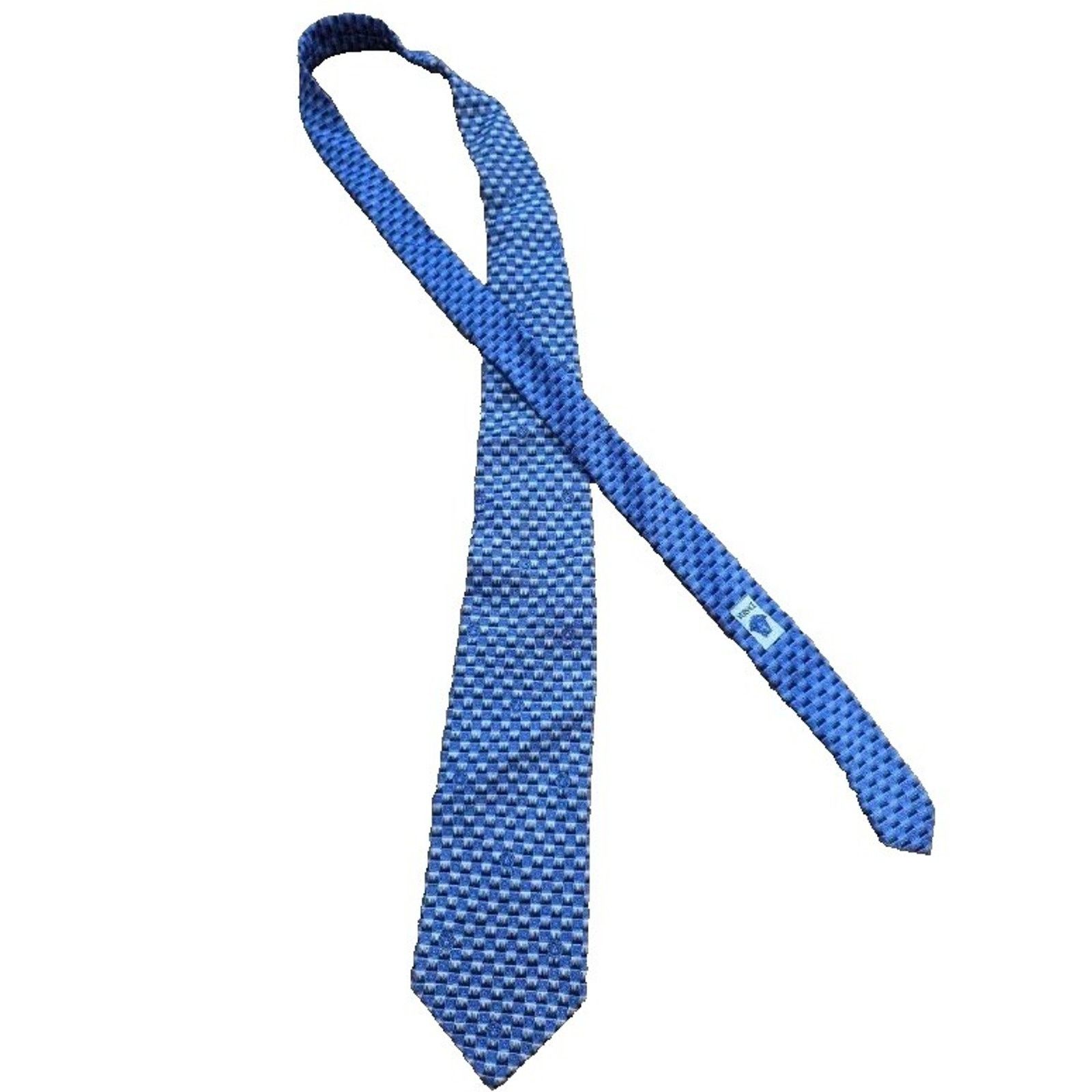 Versace Versace Tie All Logo pattern Men's 100% Silk Blue A001936 Size ONE SIZE - 1 Thumbnail