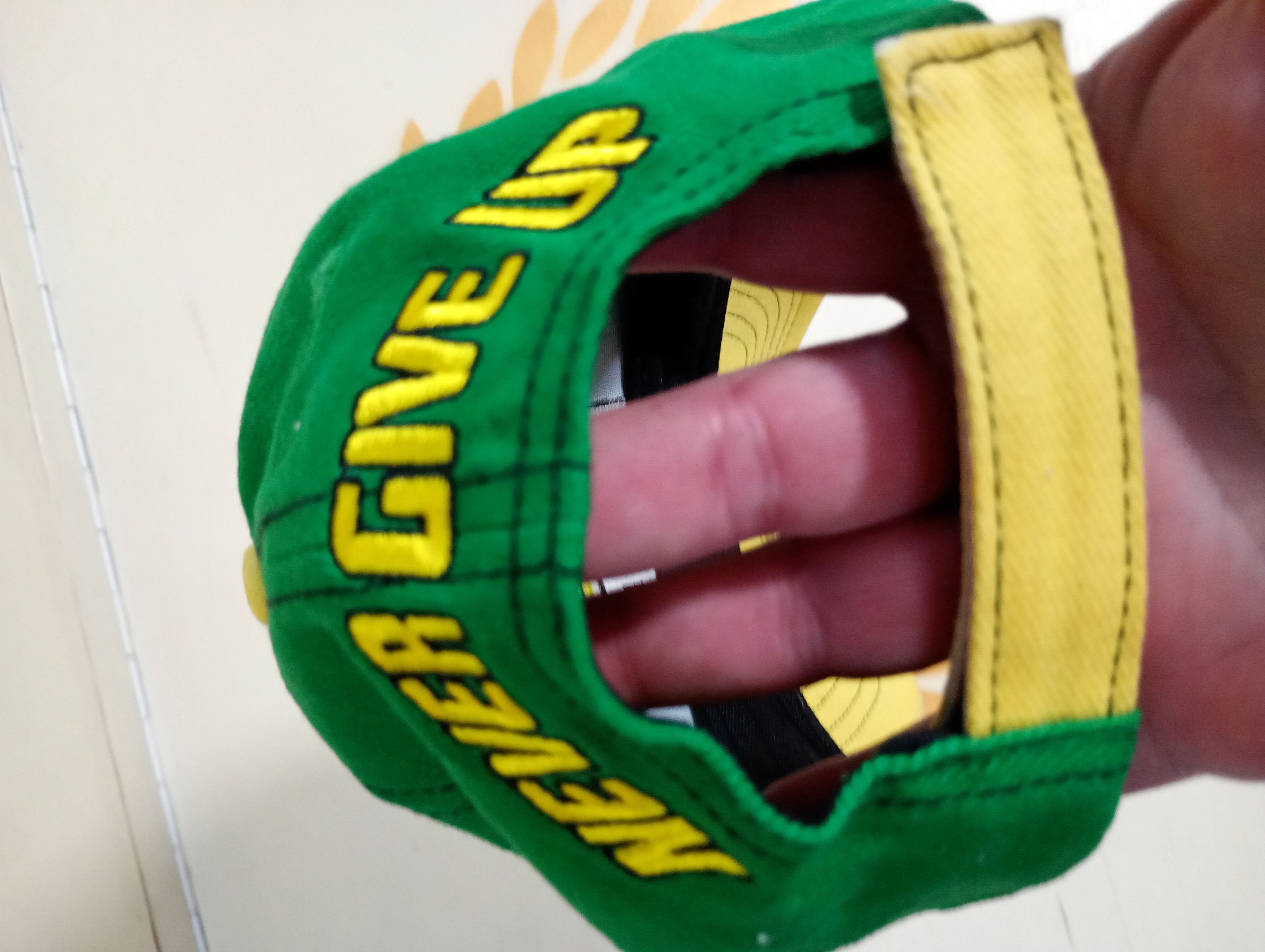 WWE John Cena U Can’t See Me Hat WWE Green Yellow Adjustable Cap Size ONE SIZE - 10 Thumbnail