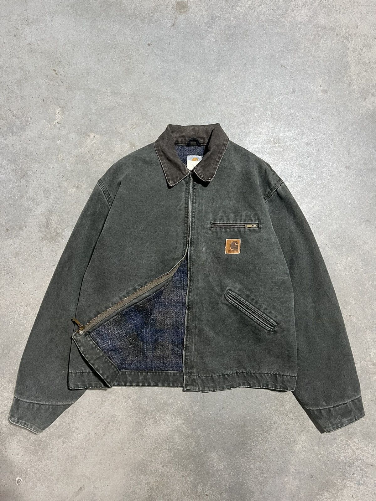 Carhartt × Vintage Vintage Carhartt Detroit Jacket Moss Green Size US XL / EU 56 / 4 - 3 Thumbnail