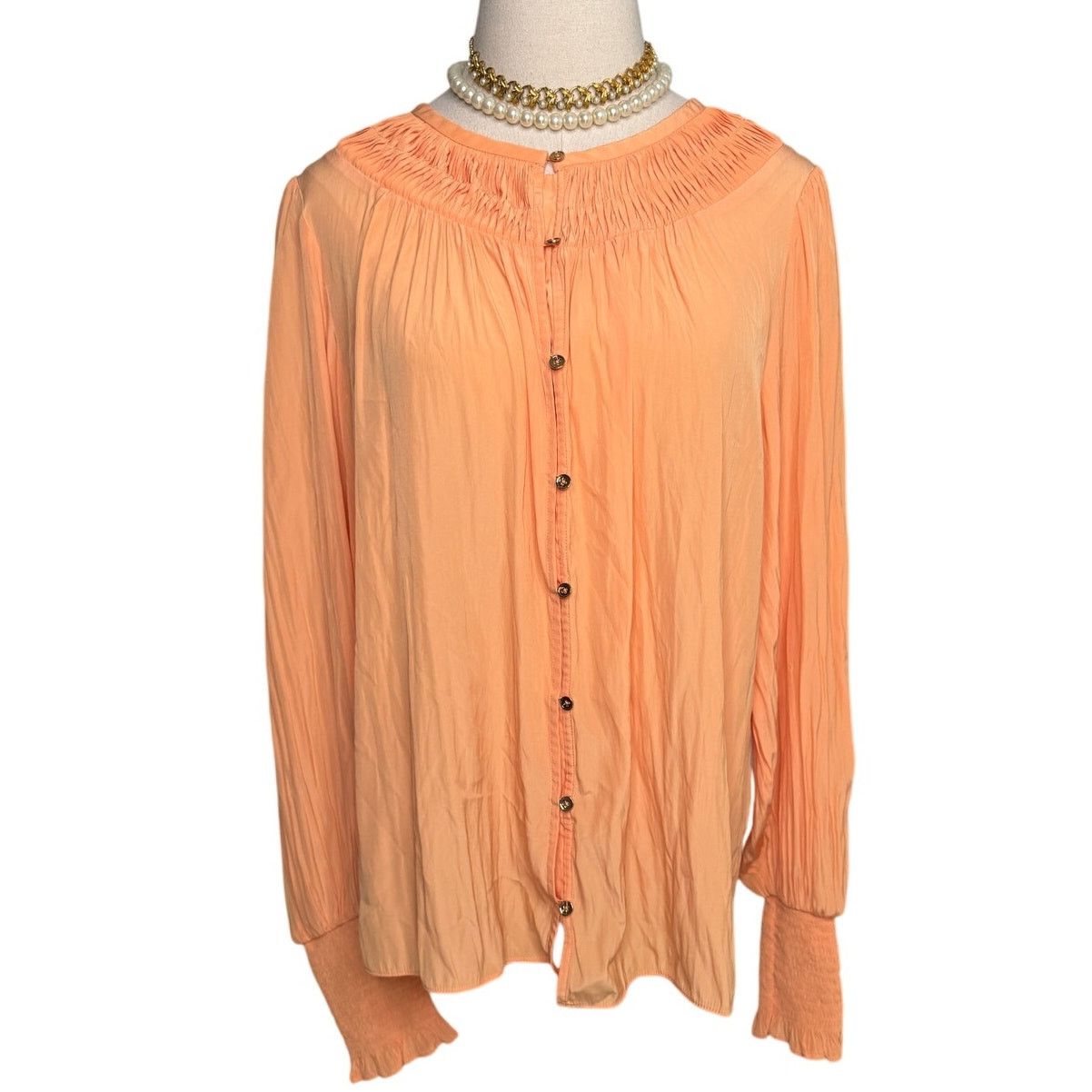 Ramy Brook Ramy Brook Isla blouse button up peach boho designer size L Size L / US 10 / IT 46 - 3 Thumbnail