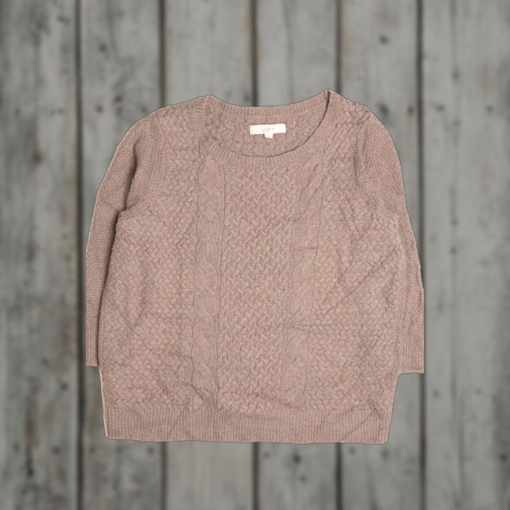 Loft VINTAGE Loft Fisherman Sweater X-Large Gray Cable Knit Pullover 1004 Mens Size XL / US 12-14 / IT 48-50 - 1 Thumbnail
