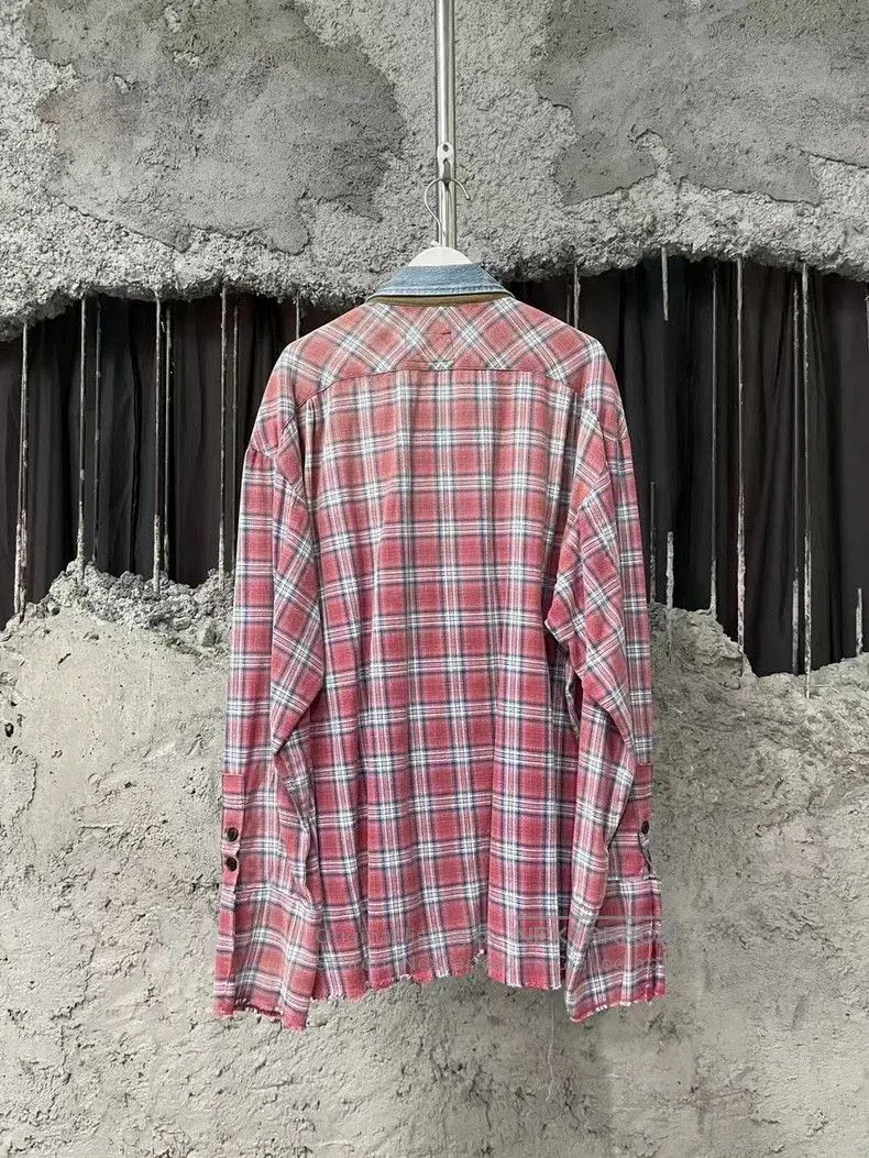 Greg Lauren Greg Lauren Plaid Shirt with Denim Detail. Size US M / EU 48-50 / 2 - 2 Thumbnail