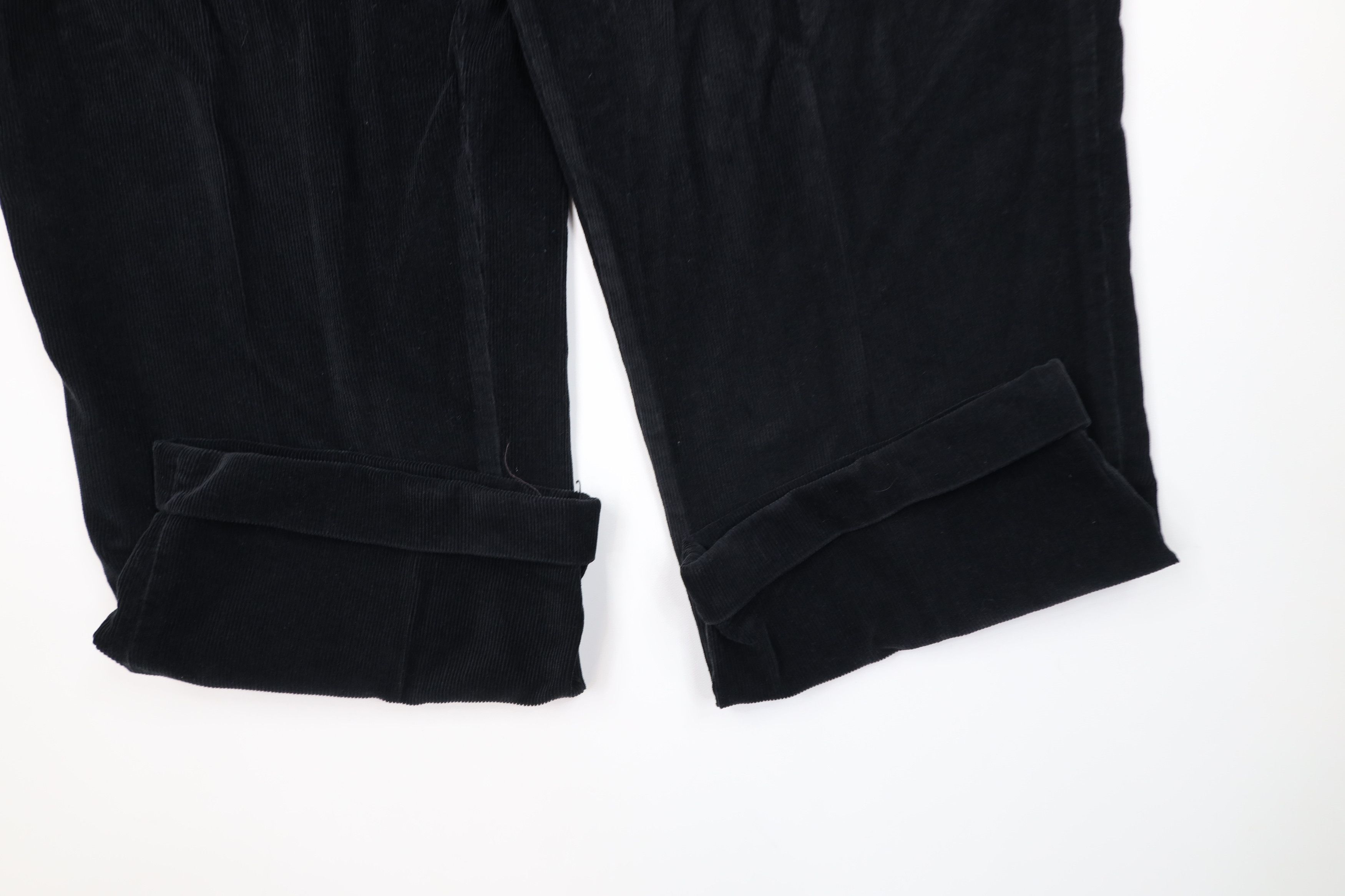Lands' End Vintage 90s Lands End Cuffed Wide Leg Corduroy Pants Black Size US 38 / EU 54 - 5 Thumbnail