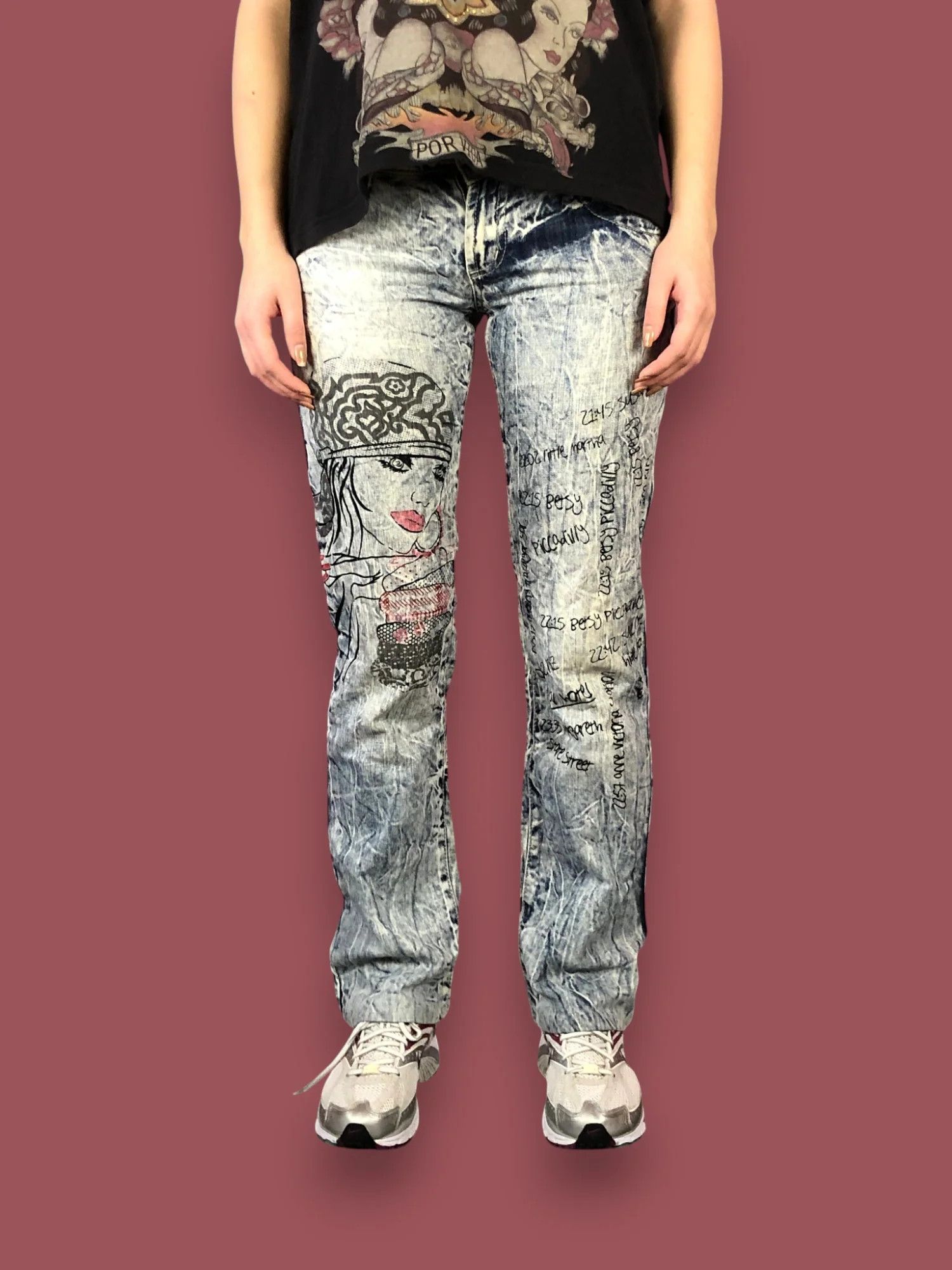 Roberto Cavalli Y2K Roberto Cavalli Vintage Women's Painted Jeans - 28 Size 27" / US 4 / IT 40 - 3 Thumbnail