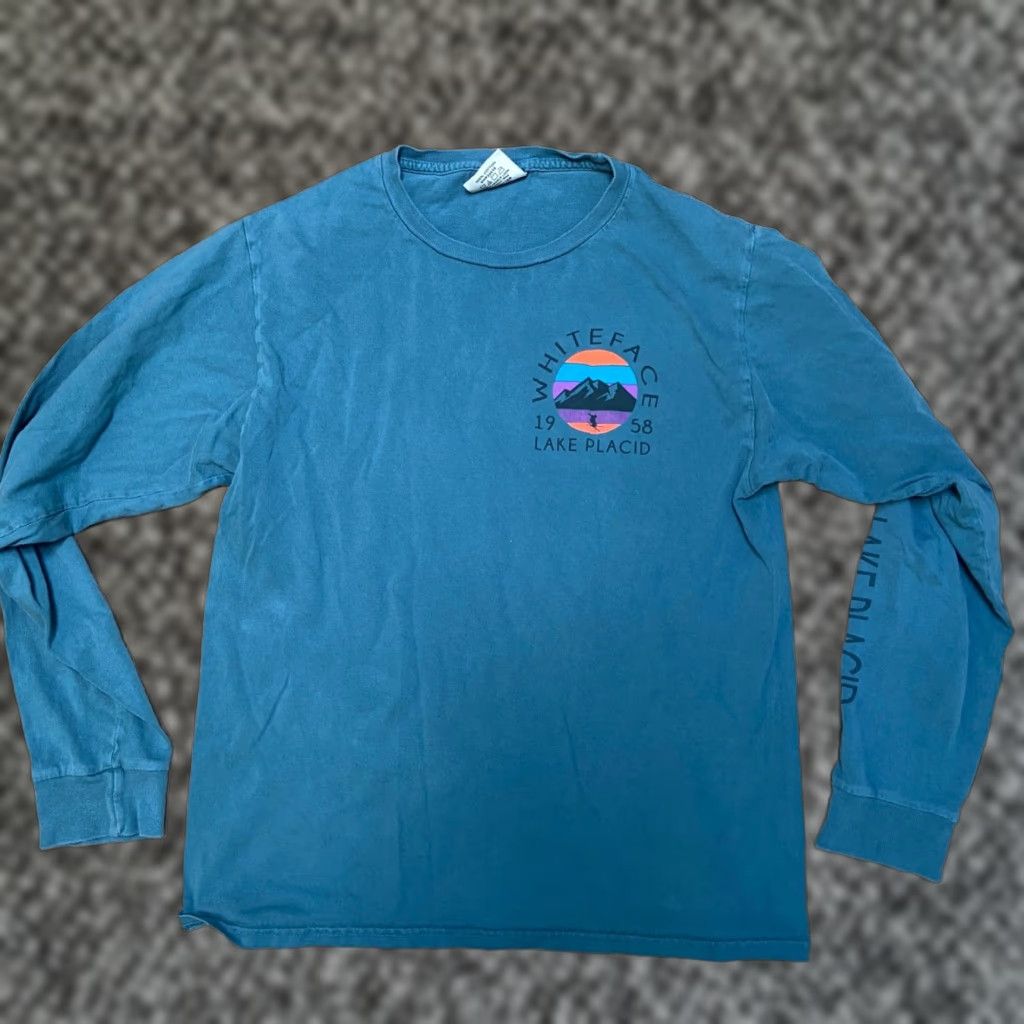 Vintage VINTAGE Whiteface Lake Placid Shirt Mens Small Blue 84 Long Sleeve Crewneck Tee Skiing Size US S / EU 44-46 / 1 - 1 Thumbnail
