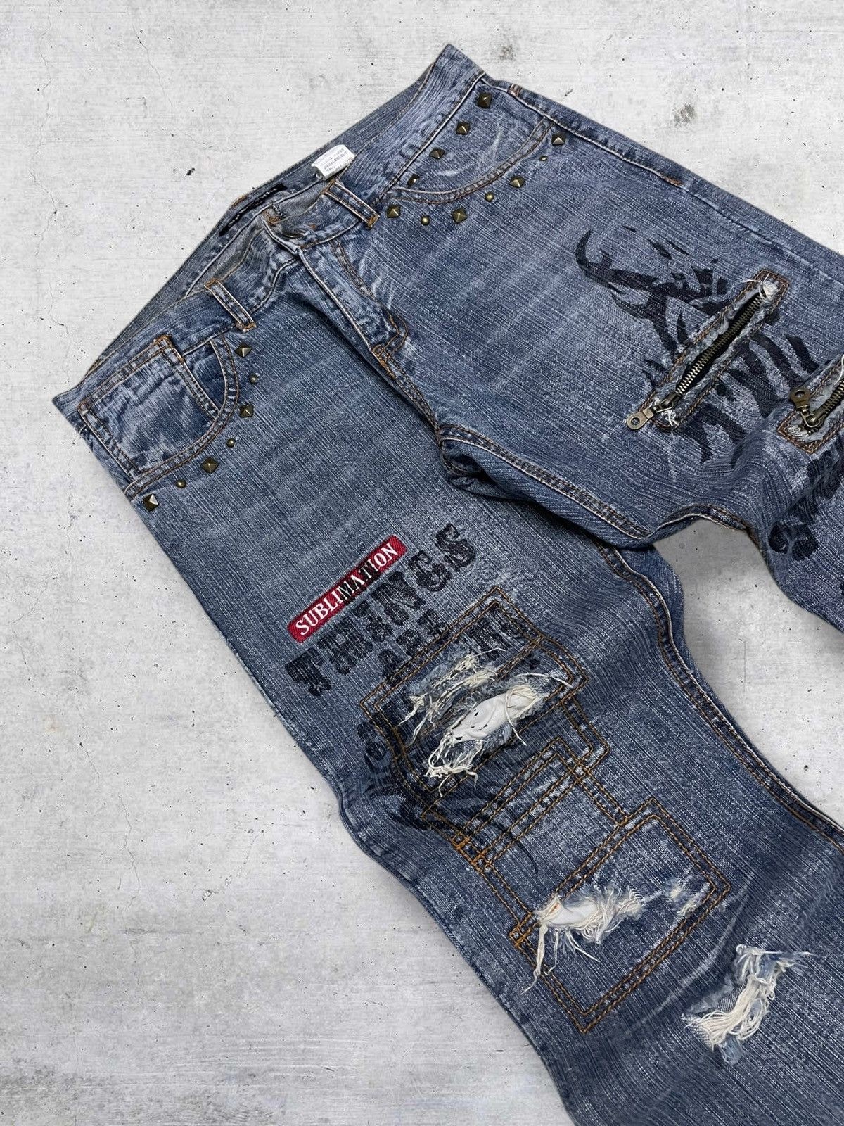 In The Attic VINTAGE IN THE ATTIC JAPAN 90S ARCHIVE DEAD OR ALIVE DENIM Size US 33 - 7 Thumbnail