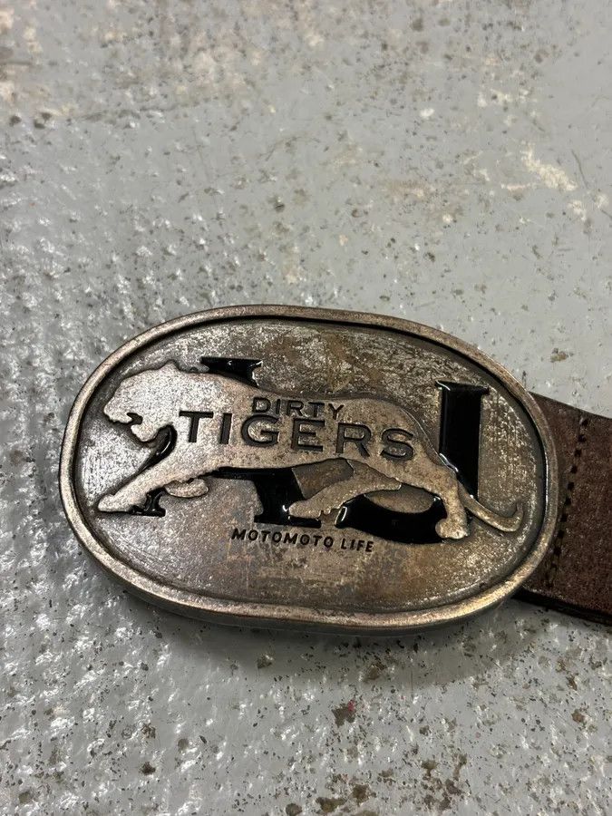 Armani Armani Brown Leather Tigers Buckle Belt Size ONE SIZE - 4 Thumbnail