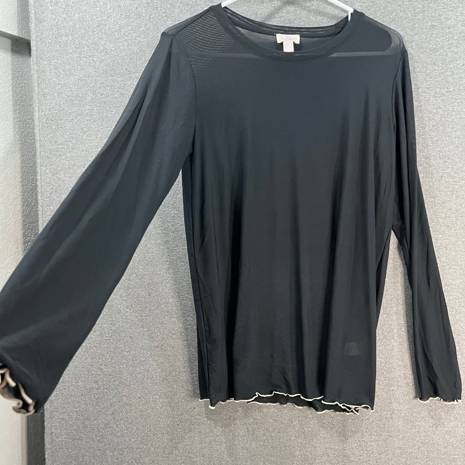 Other LOGO Layers by Lori Goldstein Mesh Crew Neck Top Black, Smal Size S / US 4 / IT 40 - 8 Thumbnail