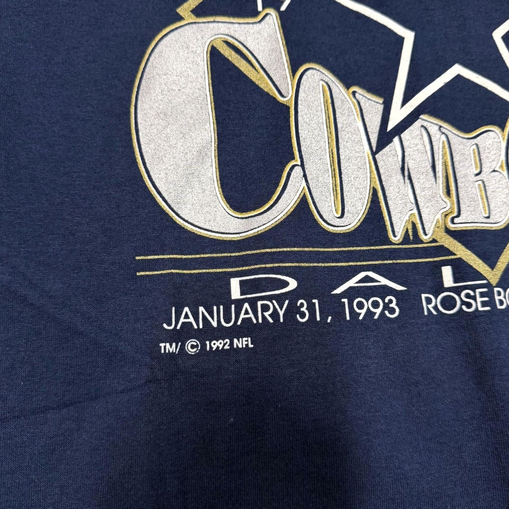 Vintage VINTAGE Dallas Cowboys Shirt Mens XL Blue NFC Champs Trench 90s Tee Short Sleeve Crew Neck Graphic Print NFL Stadium Size US XL / EU 56 / 4 - 3 Thumbnail